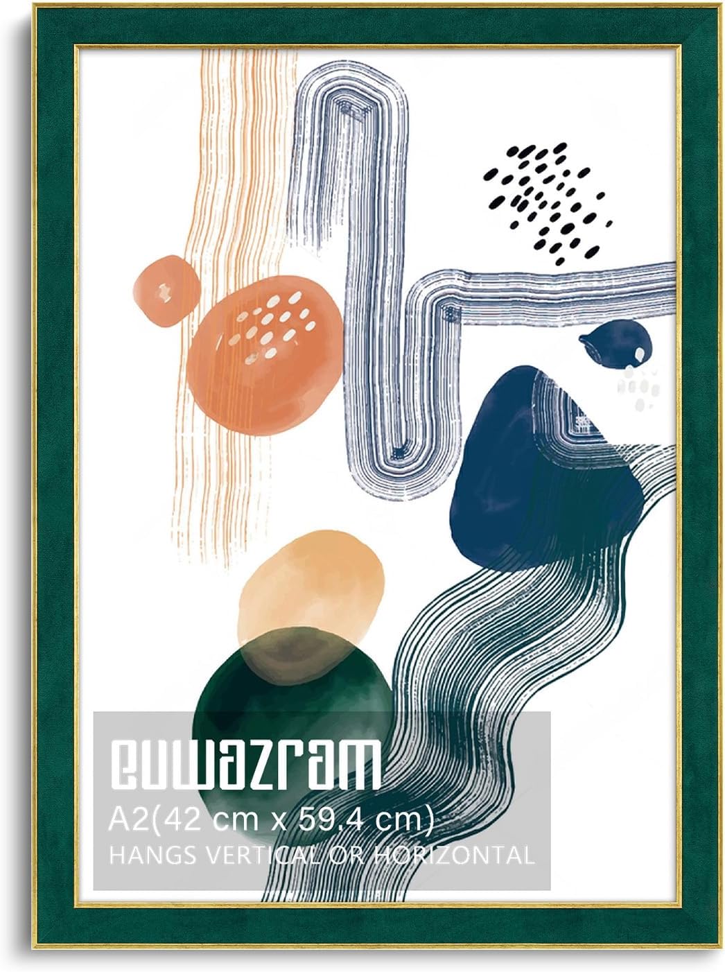 Suede A2 Frame - Single Frame, Elegant Green 16.54x23.39 inch Picture Frame, A2 Poster Frame for Artwork, Puzzles, Photos, Movie Posters, and Wall Display Green A2(16.54" x 23.39")