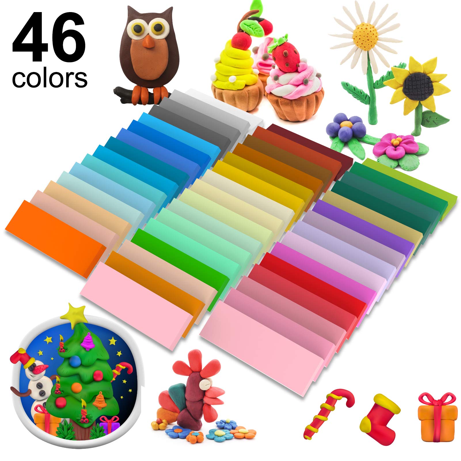 Kit Argilla Polimerica 46 Colori - Set Modellazione Sicuro Per Bambini Con Strumenti, Ideale Per DIY E Creatività - Foto 7