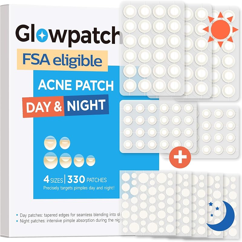 Adesivos hidrocoloides para uso localizado Glowpatch, Dia e Noite, 330 unidades
