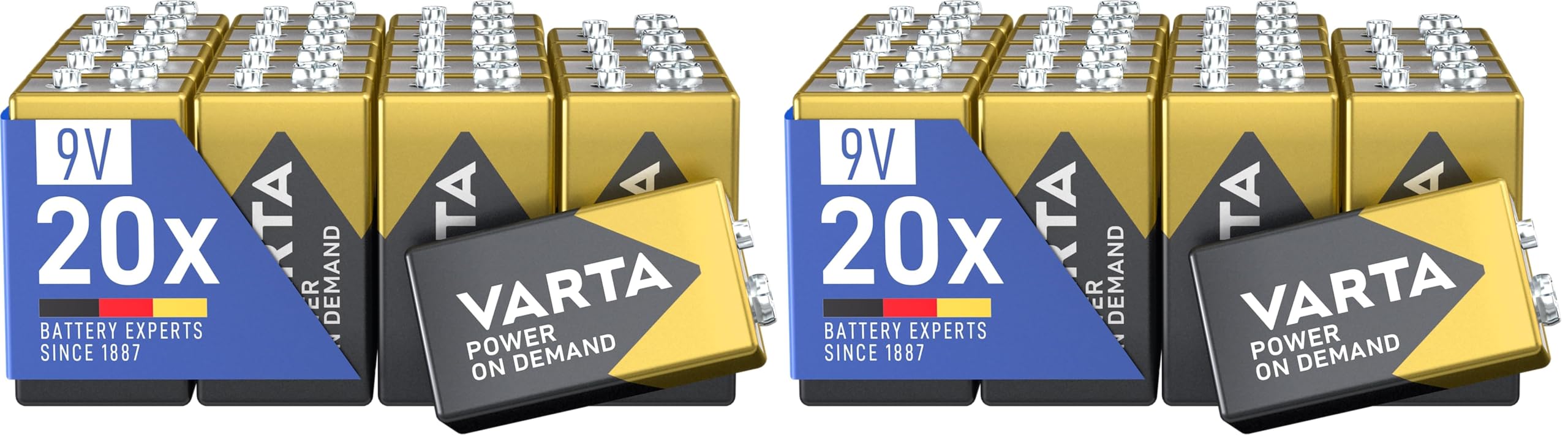 Piles bloc 9V VARTA Power on Demand pour alarmes et sécurité