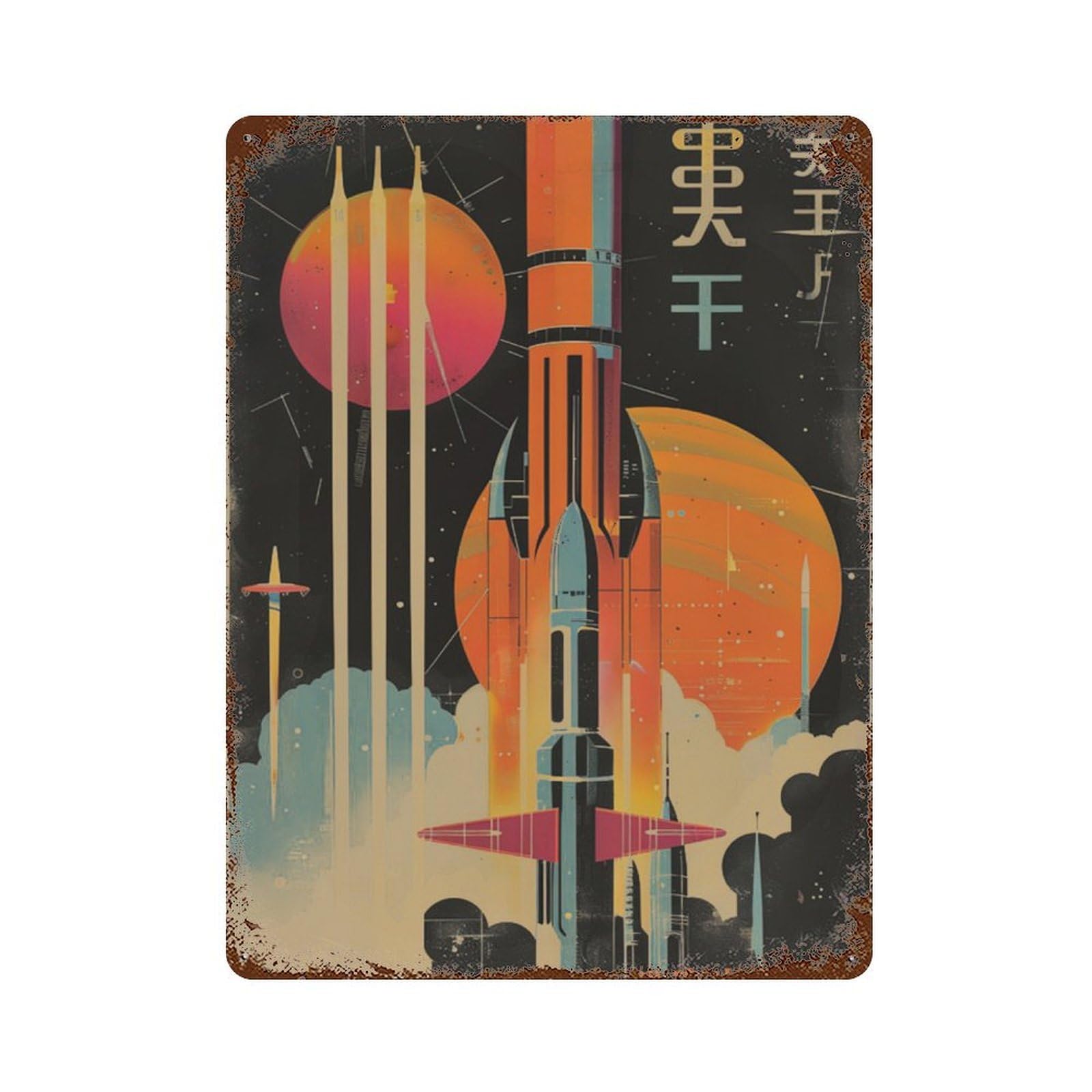 xiaoxiaoshen Japanese Retro. Decor. Retrofuturism. Futuristic. High Quality Cyberpunk. Wall Decor Art Metal Tin Poster Modern Home Decor Art Home Bar Shop Decorations Vintage Sign 40x30cm