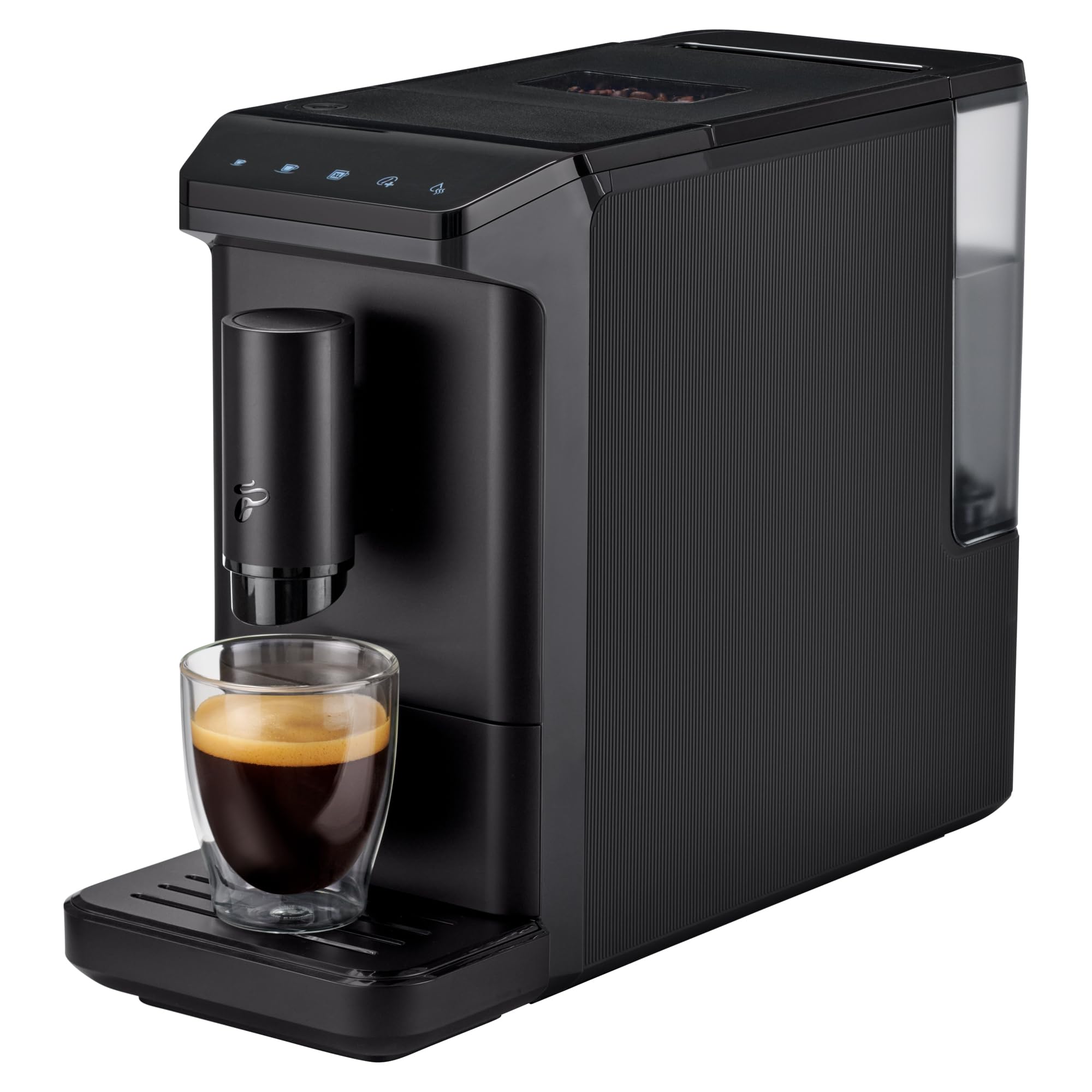 Esperto mini Kaffeevollautomat – kompakt für Caffè Crema und Espresso (16 cm Breite, Schwarz)