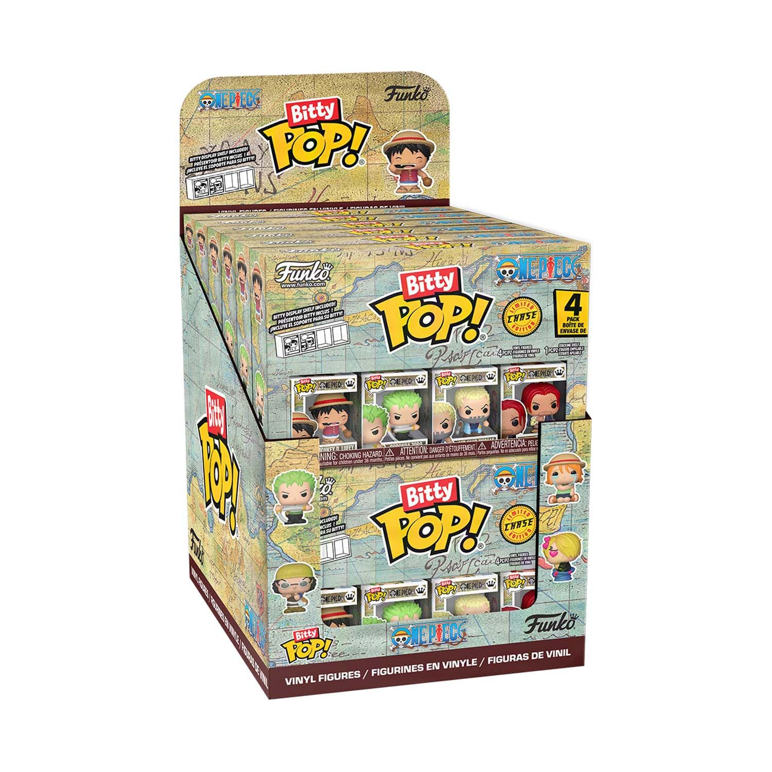 Funko Bitty Pop! 4 Pack: One Piece - Luffy - Zoro - Axe-Hand Morgan - Mystery Mini Figure - Styles May Vary Y una Mini Figura misteriosa Sorpresa - 0,9 Pulgadas (2,2 cm) Coleccionable
