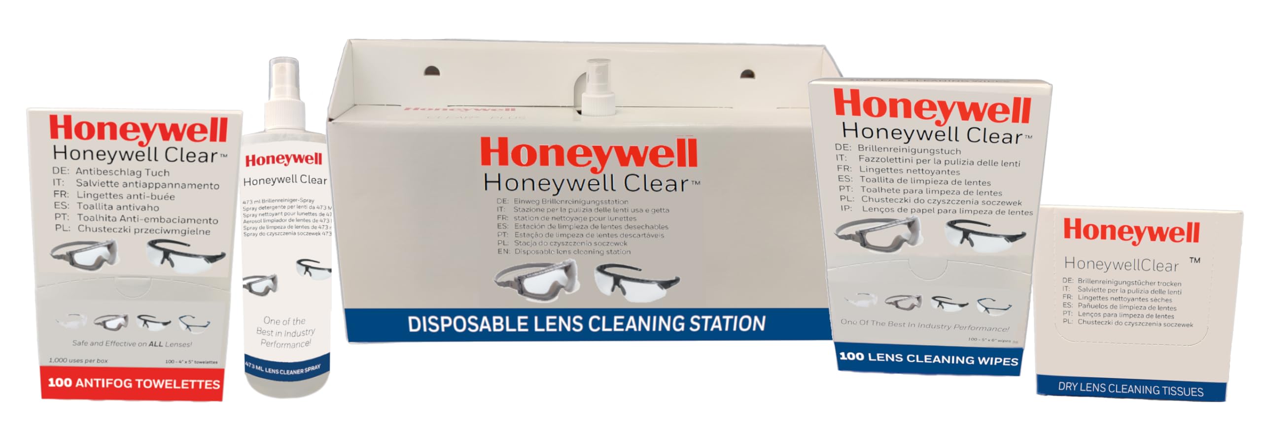 Honeywell Clear® Plus Toallitas Antivaho, Reutilizables 10 Veces, Libre de Alcohol y Silicona, Fórmula patentada, Olor agradable de todo extracto de papaya natural, 1036814 (CAJA con 100 toallitas)
