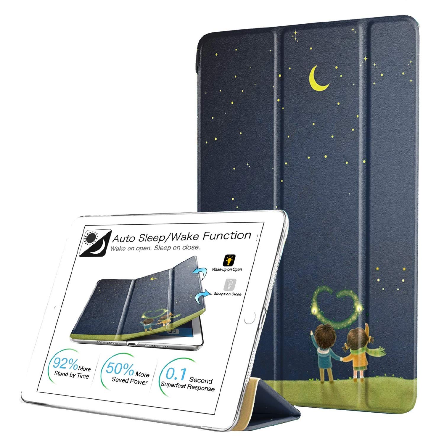 DuraSafe Cases for iPad 10.2 9 Gen 2021 8 Gen 2020 iPad 7 Gen 2019 [iPad 9th 8th 7th ] A2602 A2270 A2197 Trifold Printed PC Lightweight Protective Clear Back Cover - Night Sky (B082TRF8MT) Amazon Price History, Amazon Price Tracker