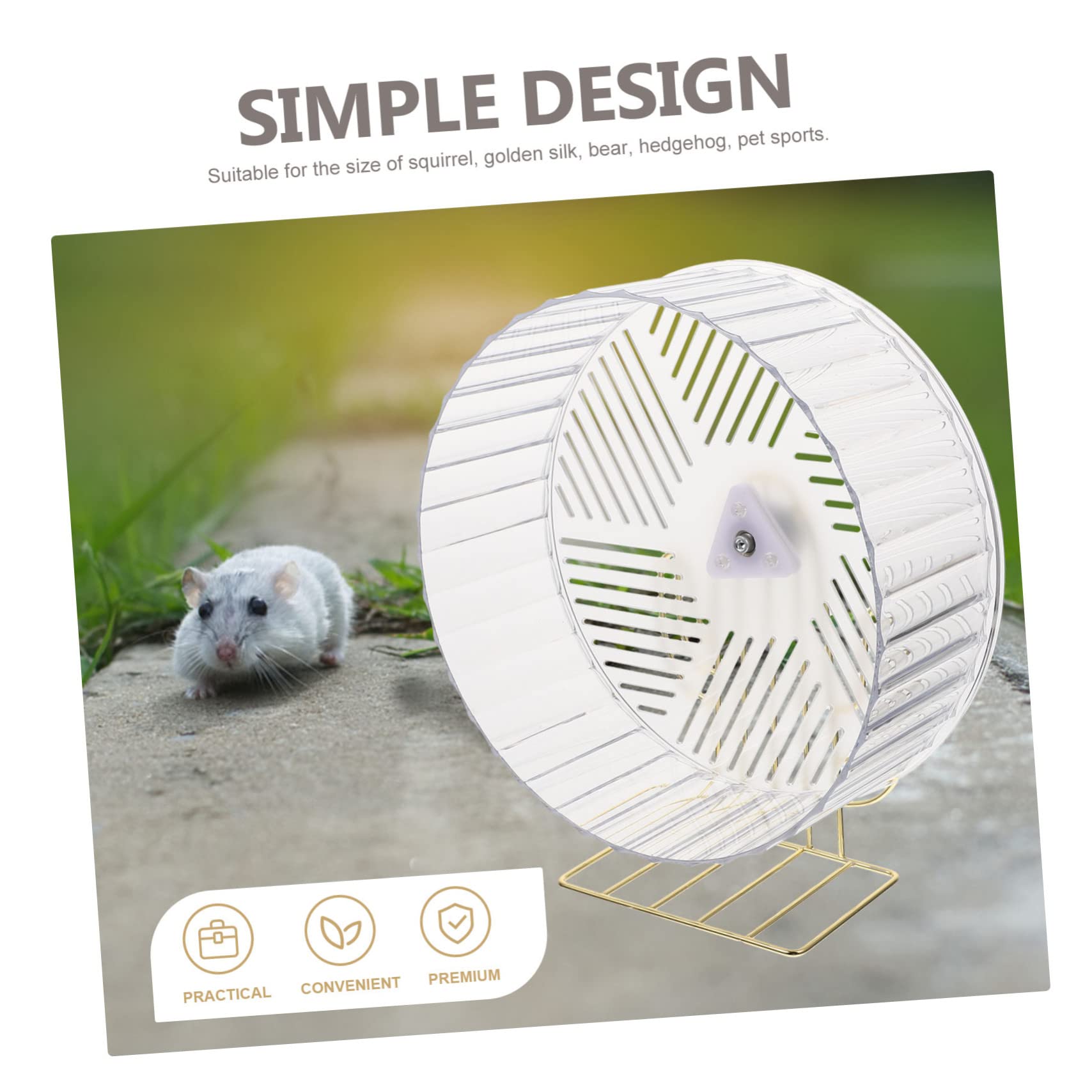 INOOMP Rueda de Hámster Silenciosa Soporte de Aleación, Rueda de Ejercicio para Erizos y Chinchillas, Tamaño Grande, Accesorio para Jaulas, Juguete Interactivo para Color Aleatorio
