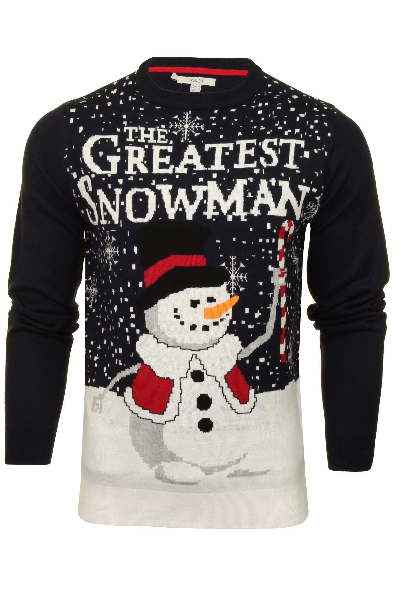 Xact Mens Greatest Snowman' Christmas/Xmas Jumper (Blue) XL