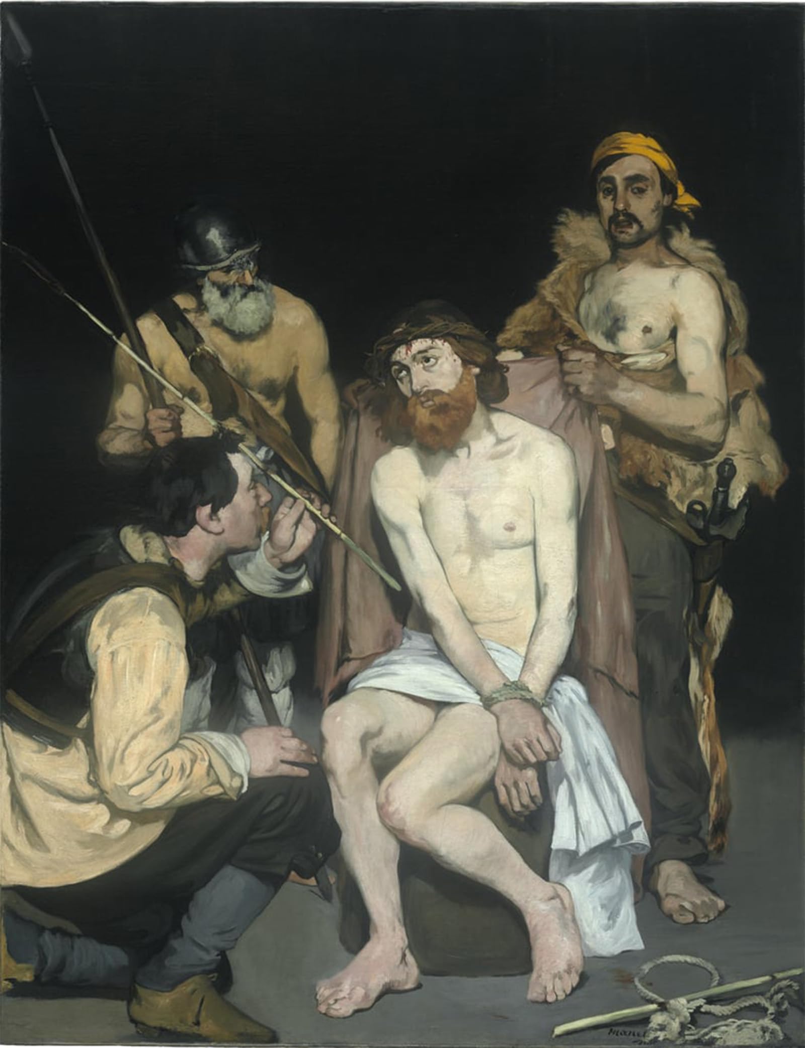 ARTXLXXBN Famous Prints Artwork Pictures Poster Painting Art Jesus Mocked by Edouard Manet Artwork Landscape Pictures for Home Decor 60x90cm