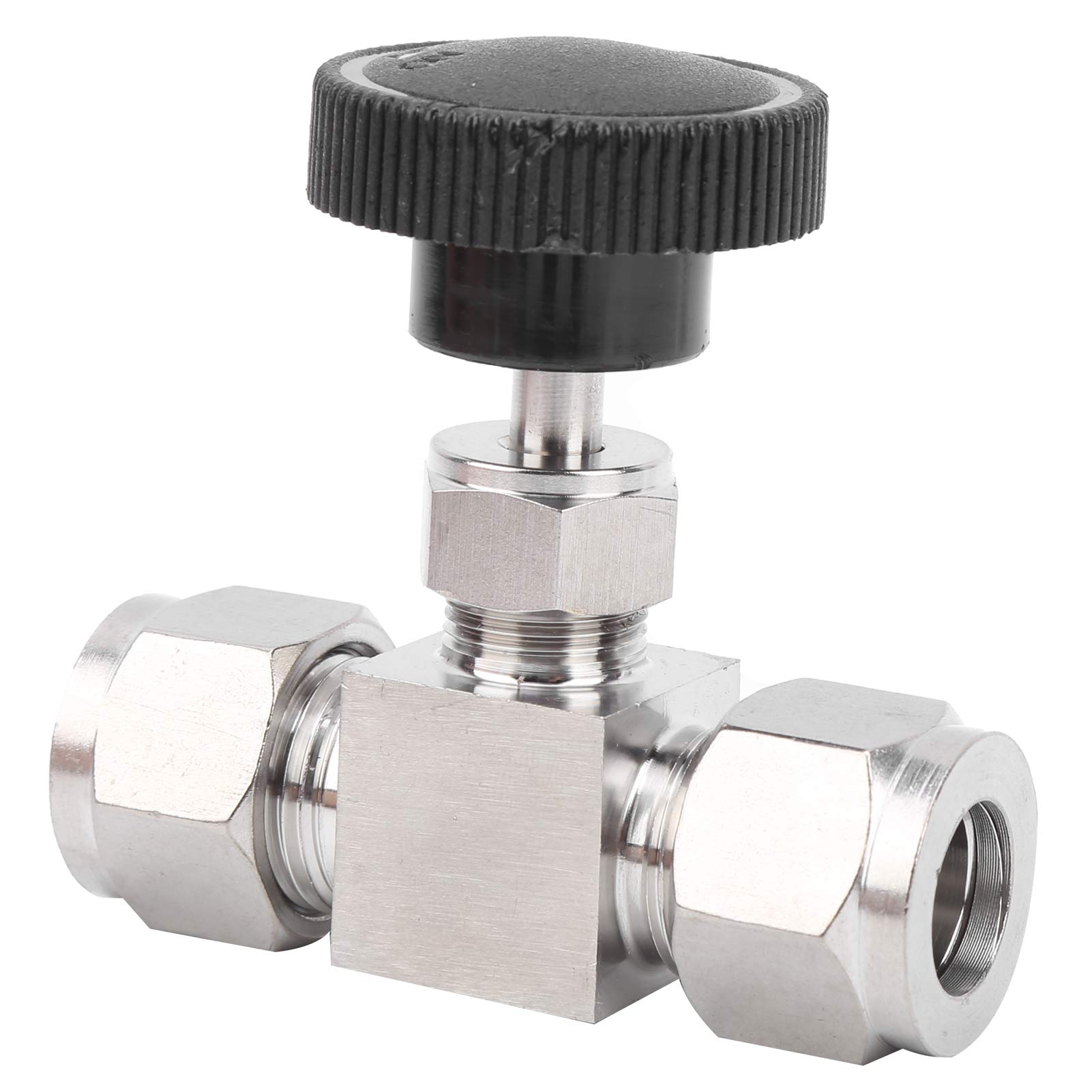 Valvola a spillo, valvola di flusso, valvola in acciaio inossidabile 304 a 2 vie Controllo del flusso ad ago ad alta pressione per acqua gas liquido(Ф1/2)