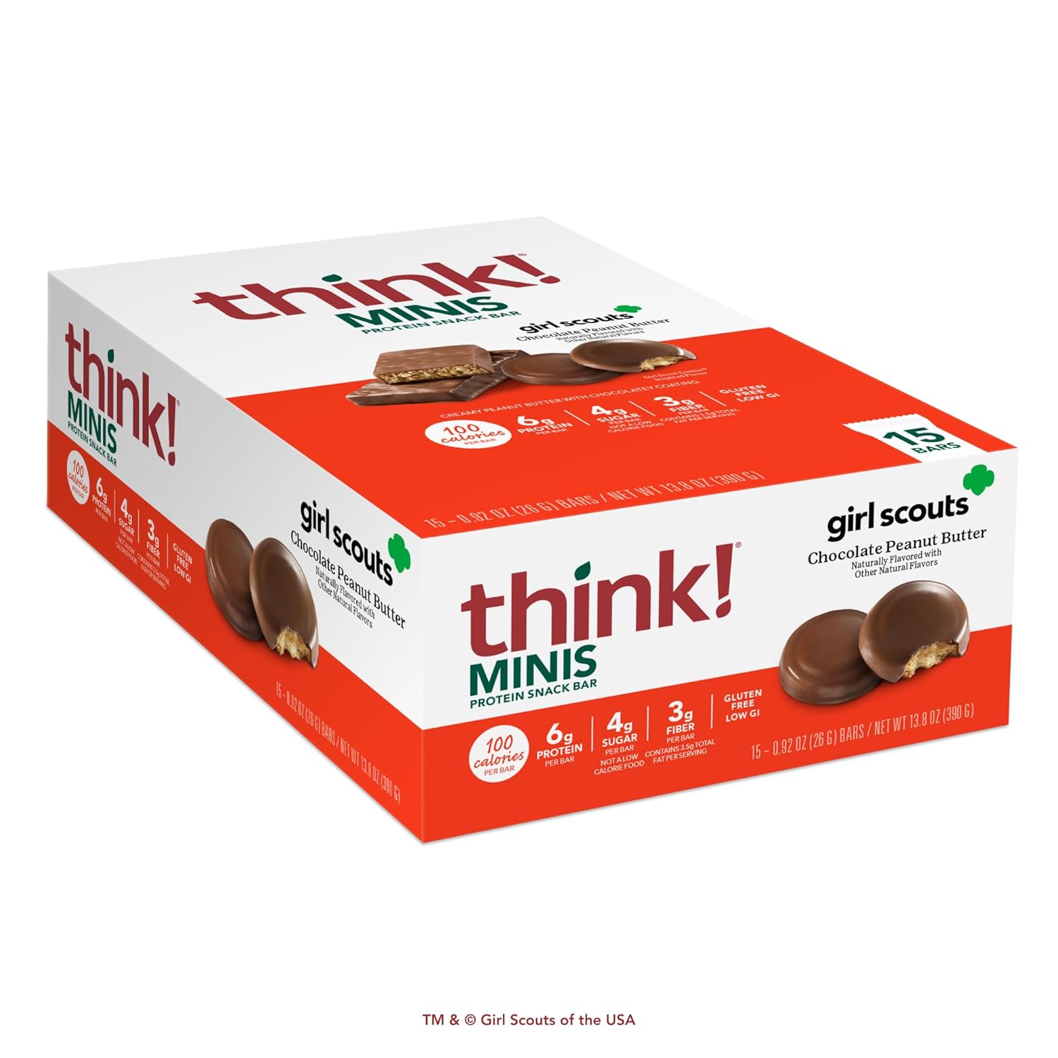 think! Minis Girl Scouts Chocolate Peanut Butter 15 Count