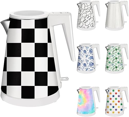 Miniatura 24 de Caldera de agua interior de acero inoxidable de doble pared de 1.2 L, inalámbrica, 1000 W de ebullición rápida con luz LED, cafetera y tetera