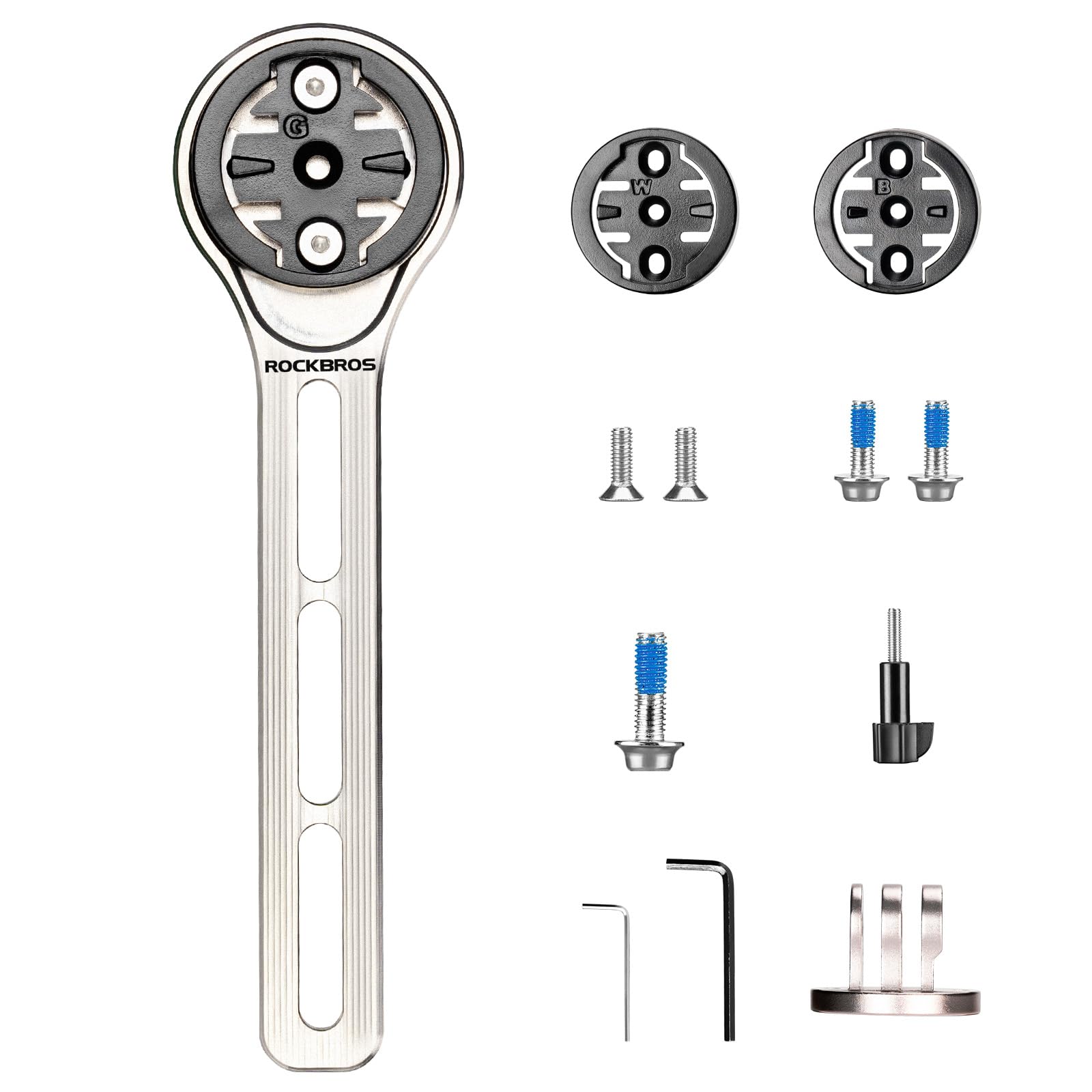 ROCKBROS Support Velo GPS Universel - Compatible Garmin Edge Wahoo & Accessoires - Montage Rapide sans Outil pour Vélo/VTT