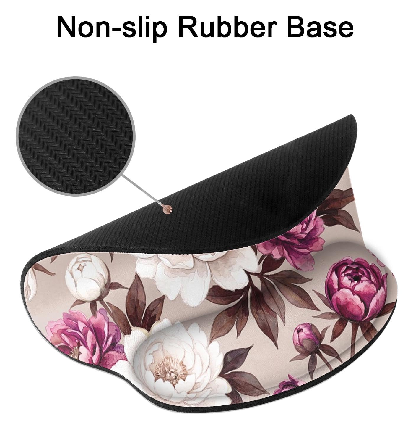 Ergonomic Mouse Pad with Wrist Support - Peony Floral -7