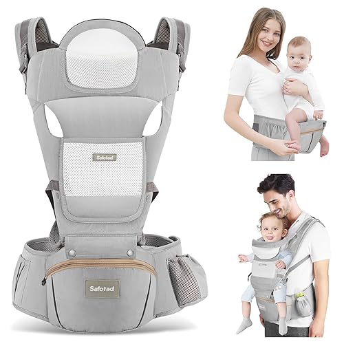 Safotad Portabebés con asiento de cadera, ergonómico en posición M 6 en 1, portabebés para recién nacidos a niños pequeños, soporte para la cabeza y disponible en Yaxa Costa Rica