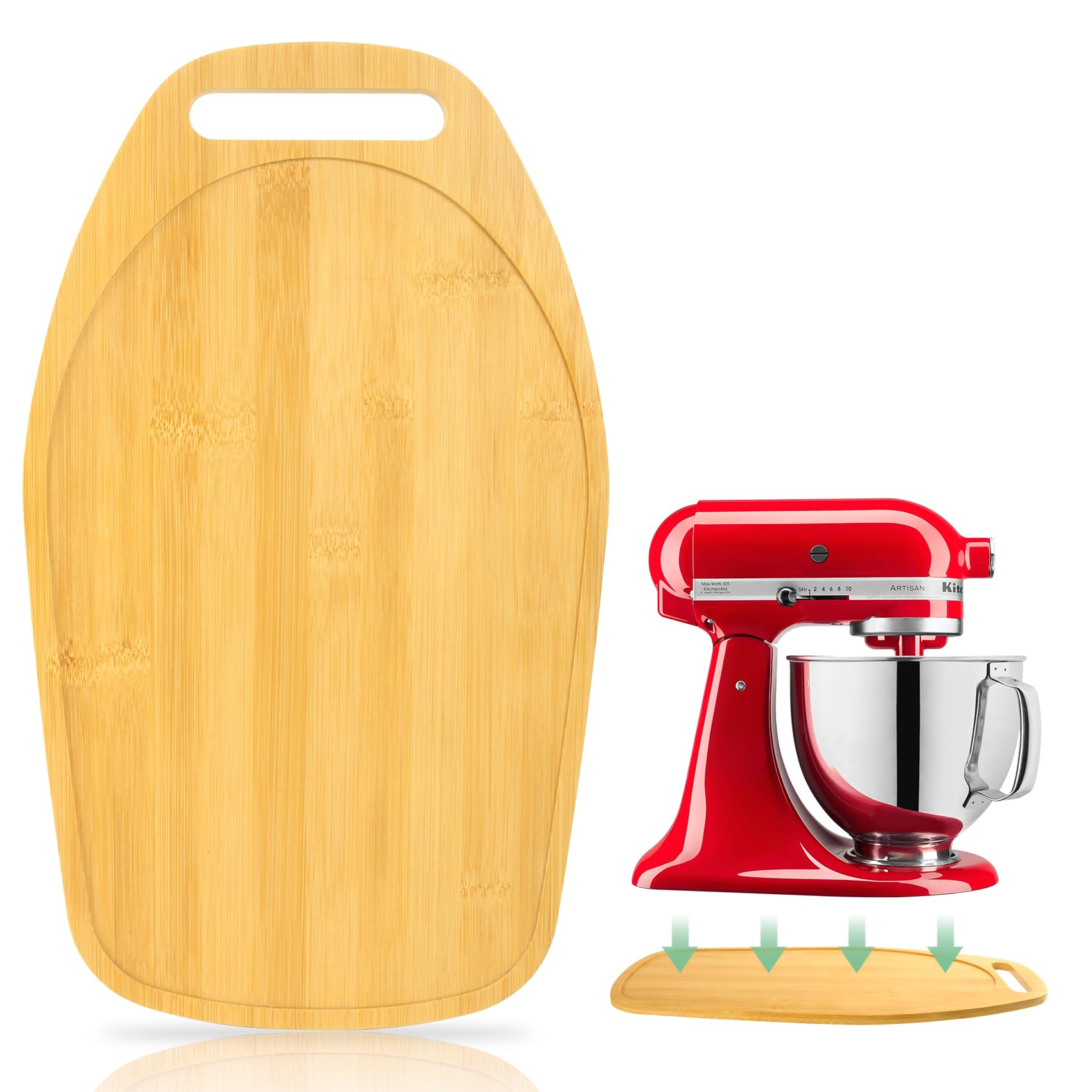 Mixer Slider Compatible with Kitchen aid Bowl Lift 4 .5-5 Qt Stand Mixer Bamboo- Kitchen Countertop Storage Mover Sliding ...