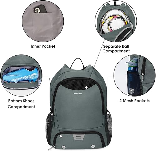 Miniatura 4 de Mochila con cordón, mochila de baloncesto de fútbol con compartimentos para zapatos y pelotas y bolsa de gimnasio para hombres y mujeres