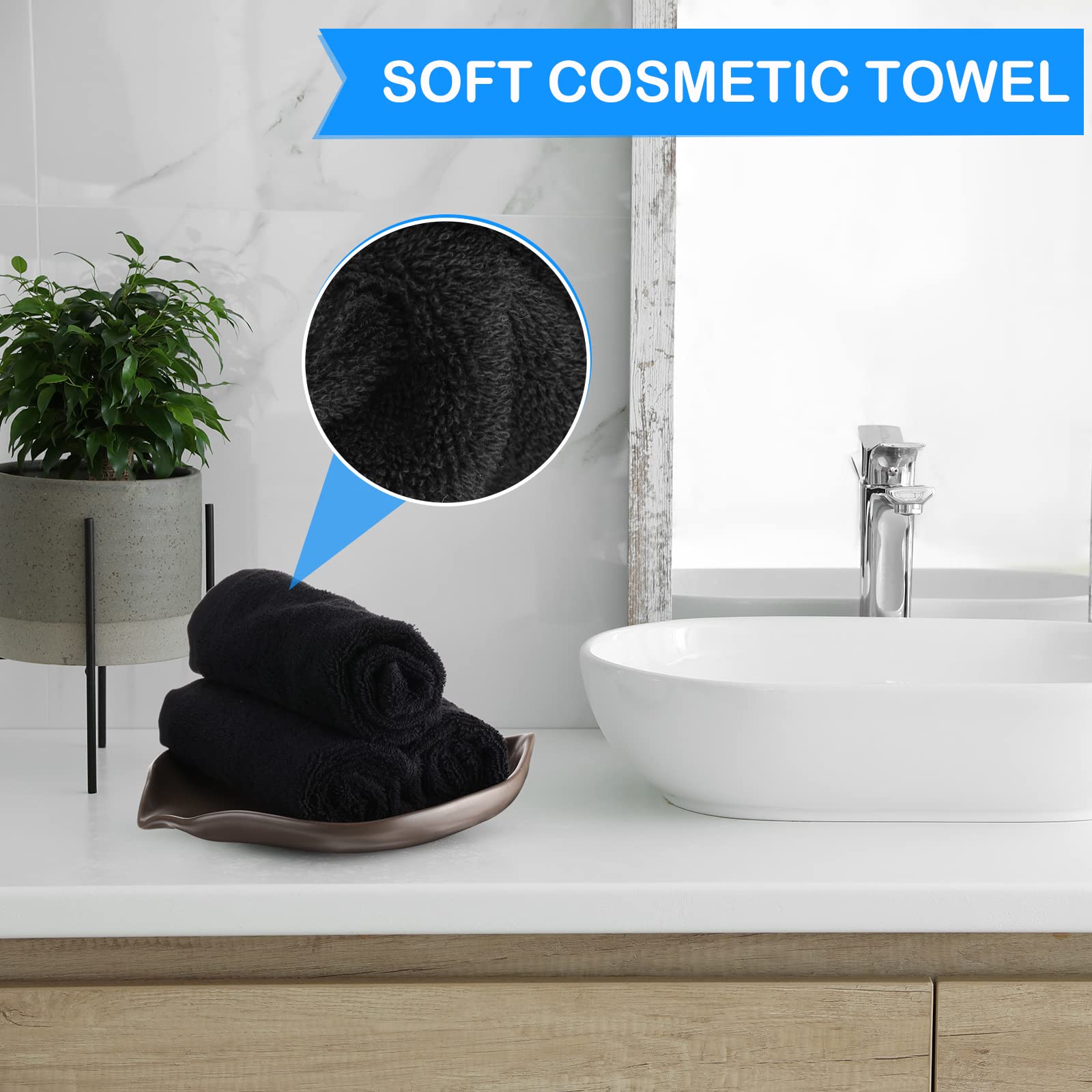 Paños de maquillaje reutilizables de 13 x 13 pulgadas, paños de limpieza facial, toallas de maquillaje de algodón suave, absorbente de agua, toallas faciales para el cuidado de la piel de las mujeres,