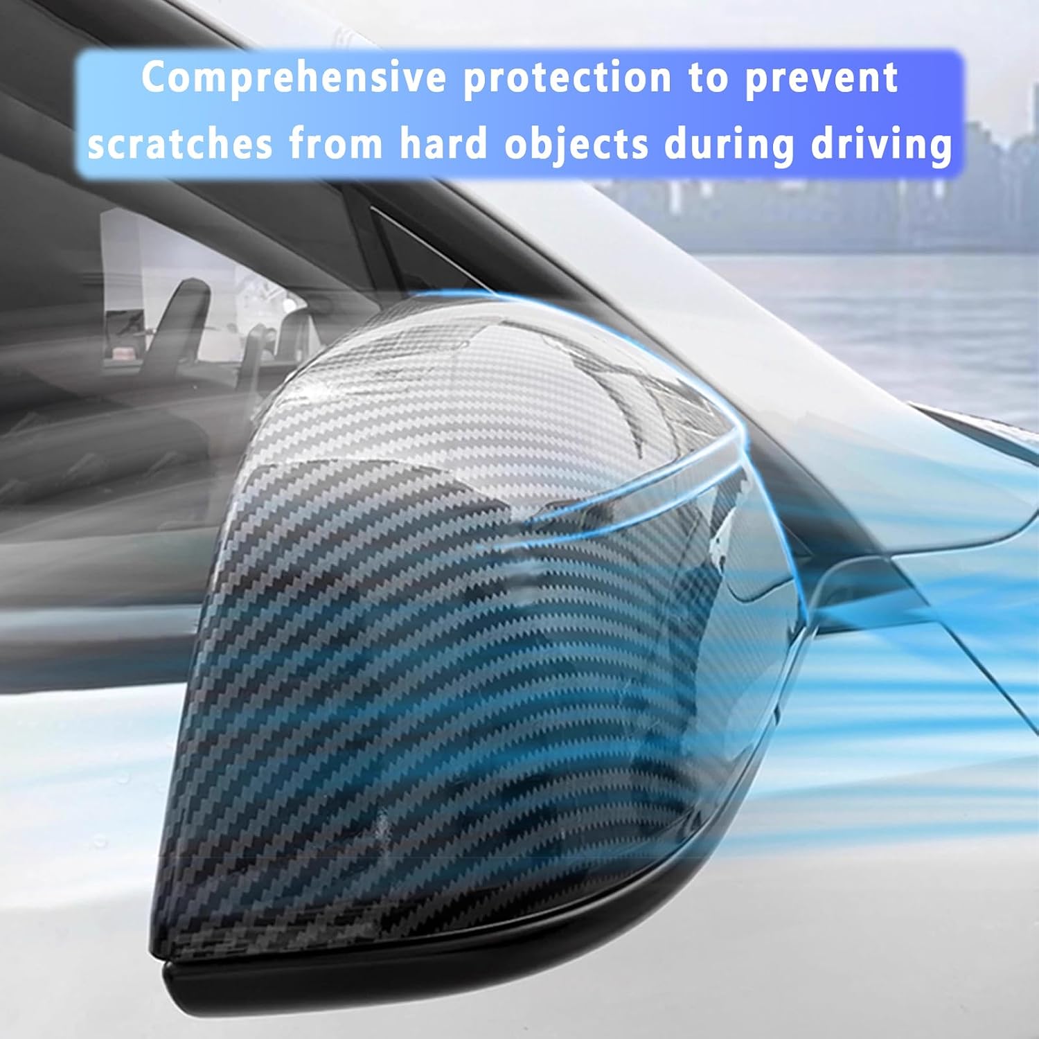 Fit Tesla Model Y Juniper Rearview Mirror Guard Cover,For ABS Side Mirroe Cover Exterior Accessories Compatible With Tesla Model Y Juniper 2025 2026(Glossy Carbon Pattern)