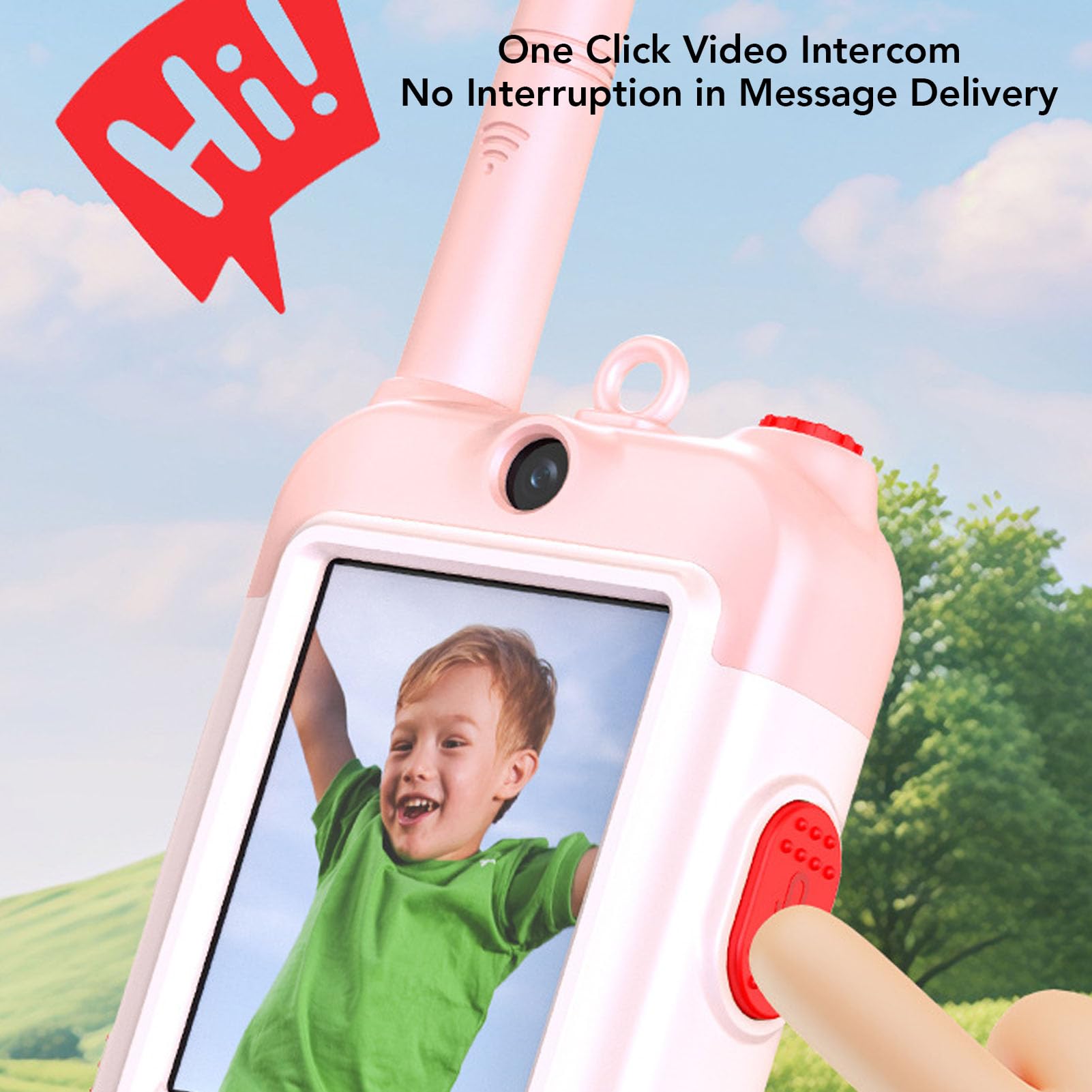 Generic Talkie-walkie Vidéo pour Enfants, Lot de 2 Interphones Vidéo Rechargeables Portables avec Interaction en Direct, Transmission Sonore à Signal Fort, Talkie-walkie pour Jeu