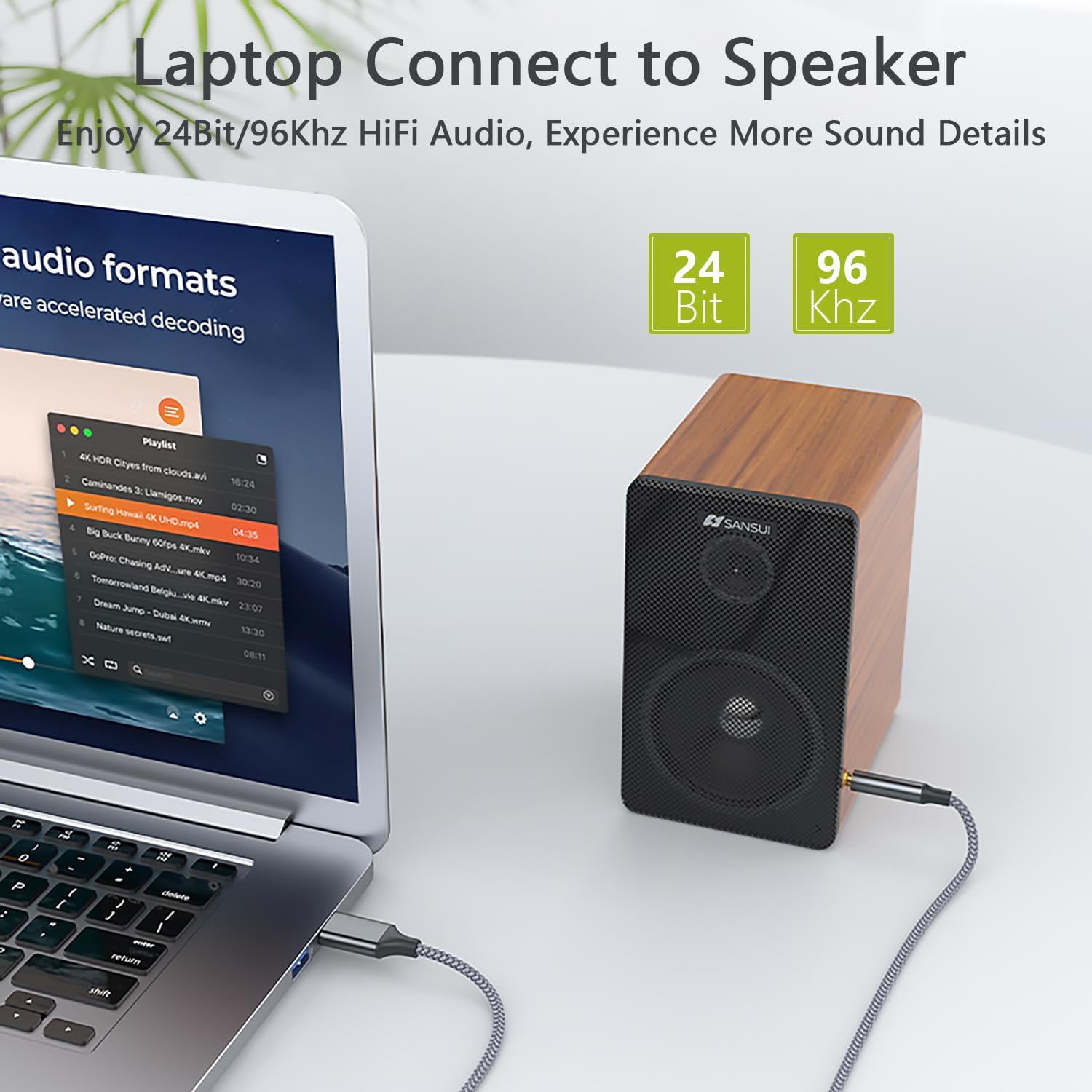 Vcddom Adapter USB na 3,5 mm TRS Audio Jack, przewód USB na 3,5 mm Aux kompatybilny z laptopem PC PS5/4 USB do 3,5 mm Aux Stereo Jack kabel audio do głośnika. Nie działa do ładowania i MP3, TV