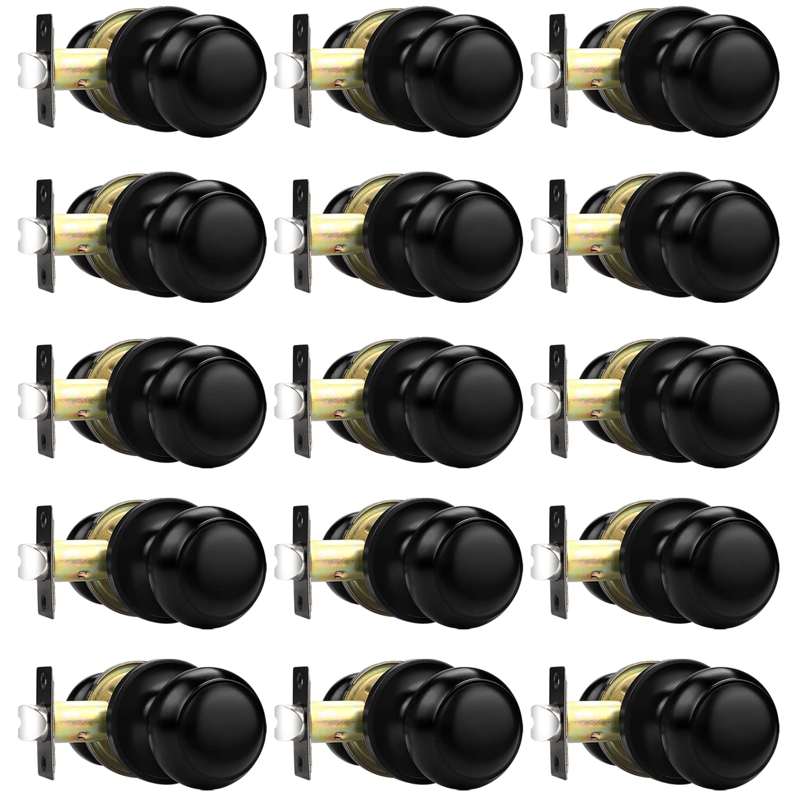 Brushed Nickel Door Knobs - 10 Pack for Interior Doors -25 Brushed Nickel Door Knobs - 10 Pack for Interior Doors -25
