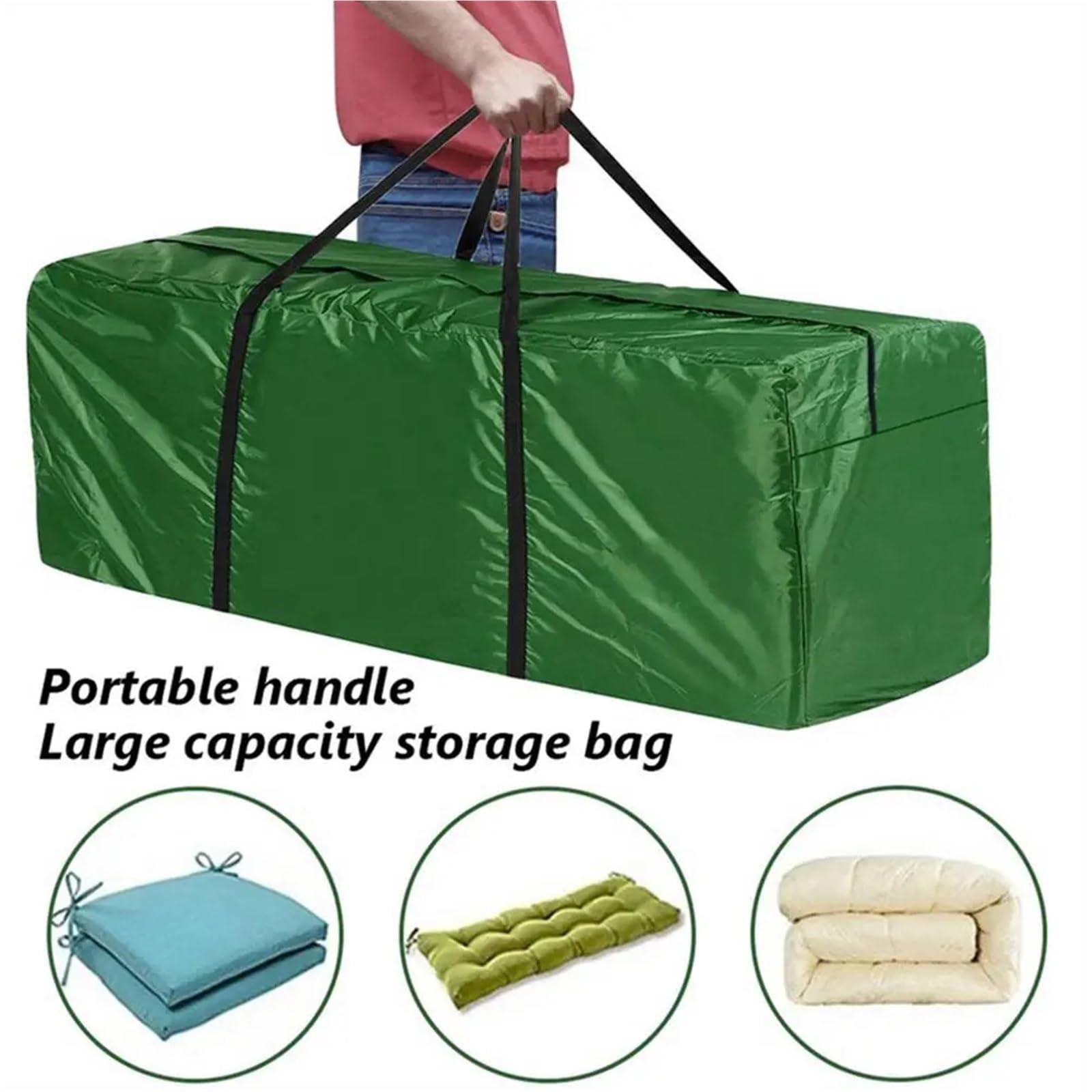 Cuscini for tende da giardino impermeabili for mobili Custodia grande for custodia for cuscino extra Borsa for albero di Natale Per Cuscini(122X39X55 cm)