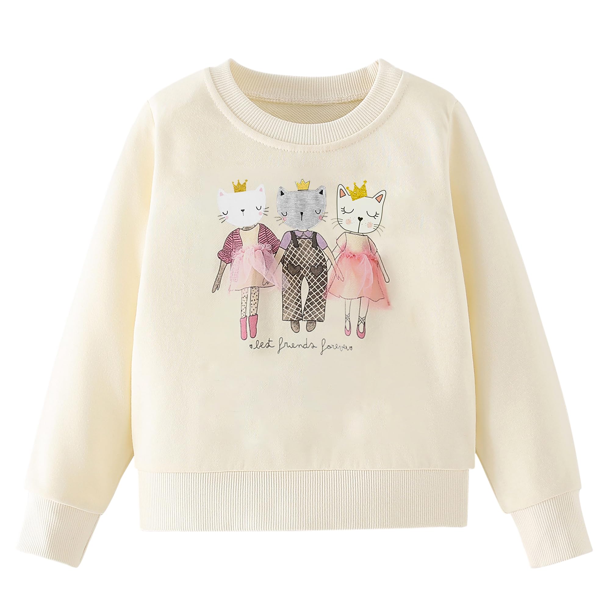 Sudaderas Niña Unicornio Algodón Pullover Cuello Redondo Sweatshirt 2-9 Años