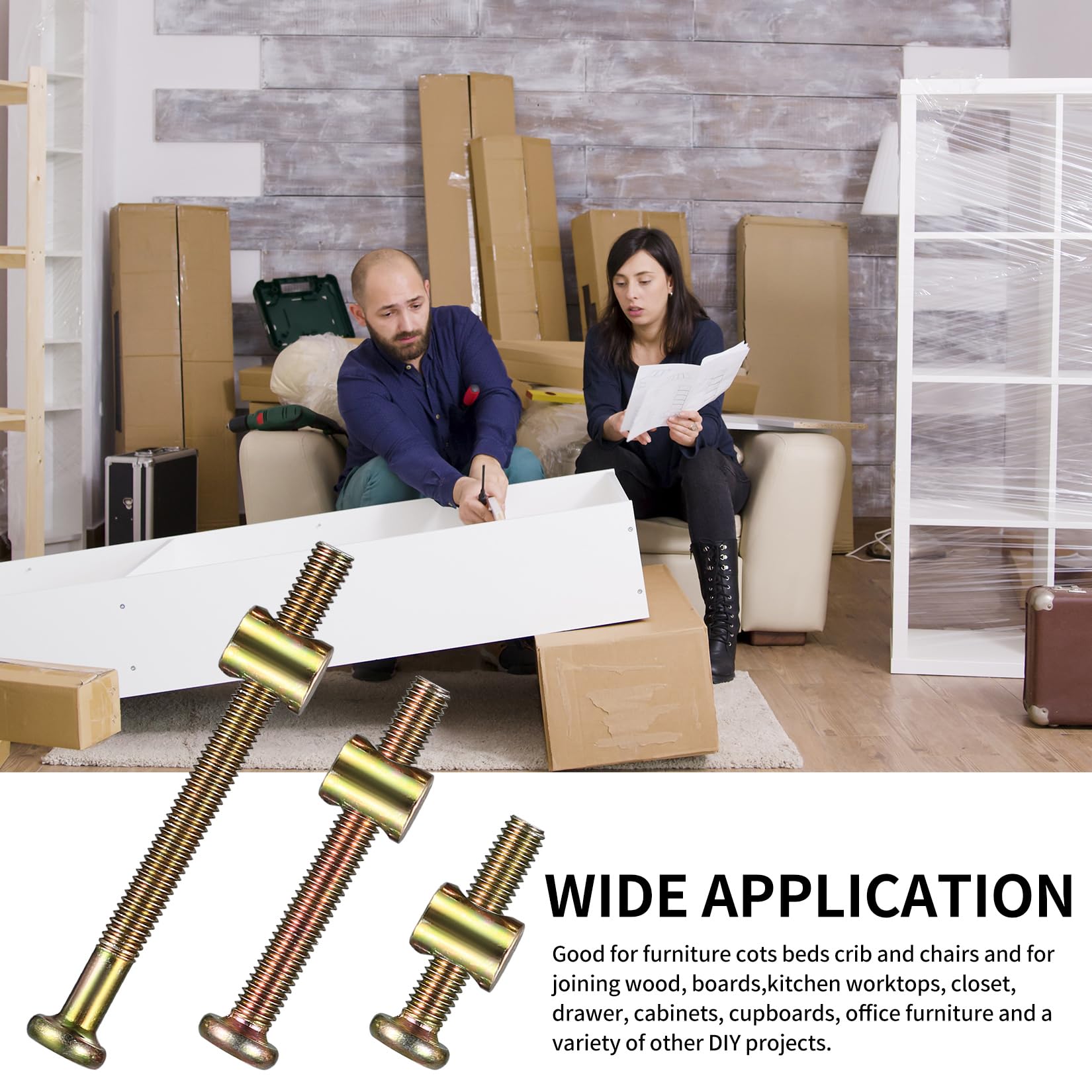 Viti M6 Con Dadi Per Mobili - Testa Cilindrica Esagono Incassato, 40mm, Acciaio Zincato - Foto 4