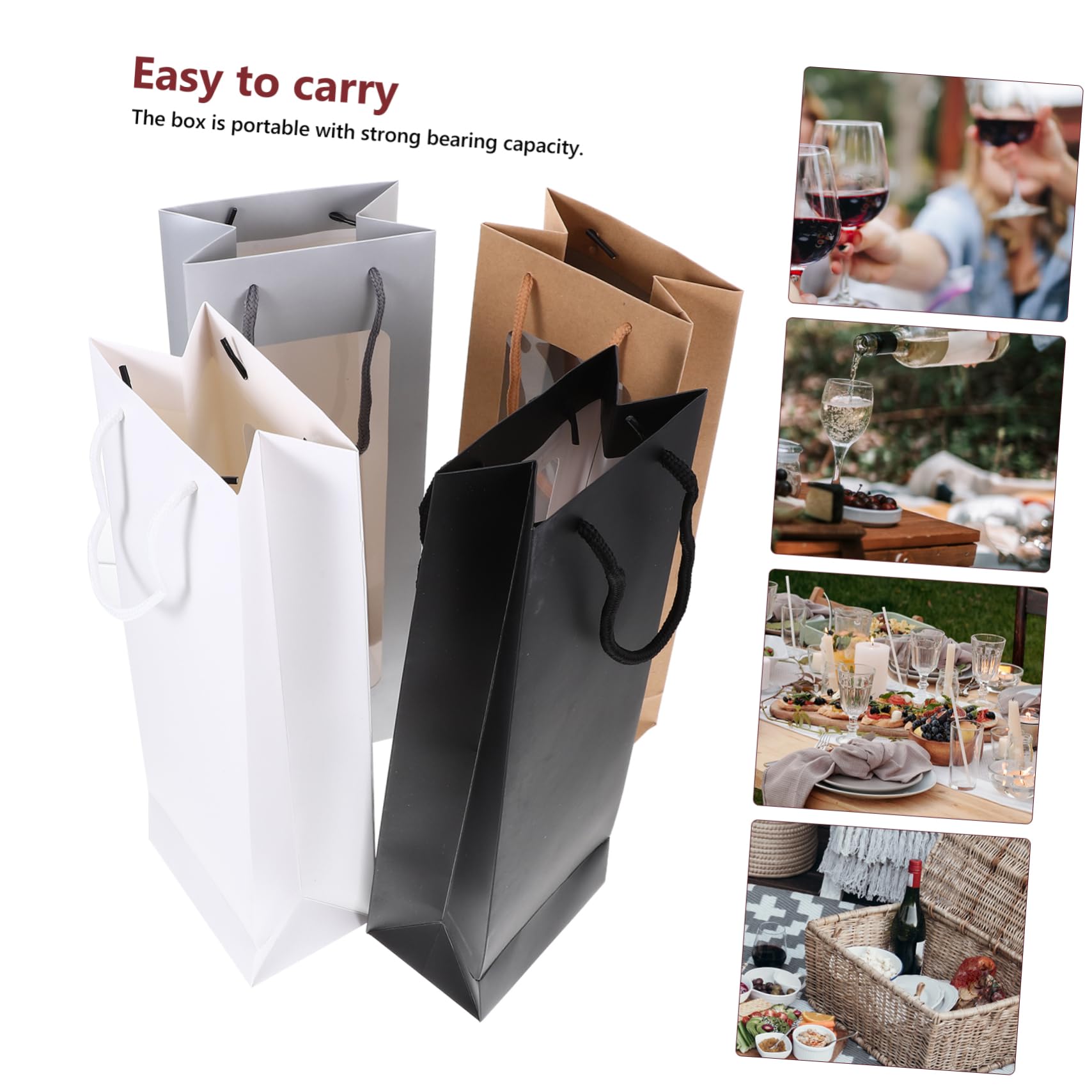 Amosfun 5 Ensembles À Vin Anniversaire De Bouteille De Vin Pochette Sachet Range Bouteille Porte Bouteille De Vin Rouge Porte-bouteilles Papier 4 Pièces * 5