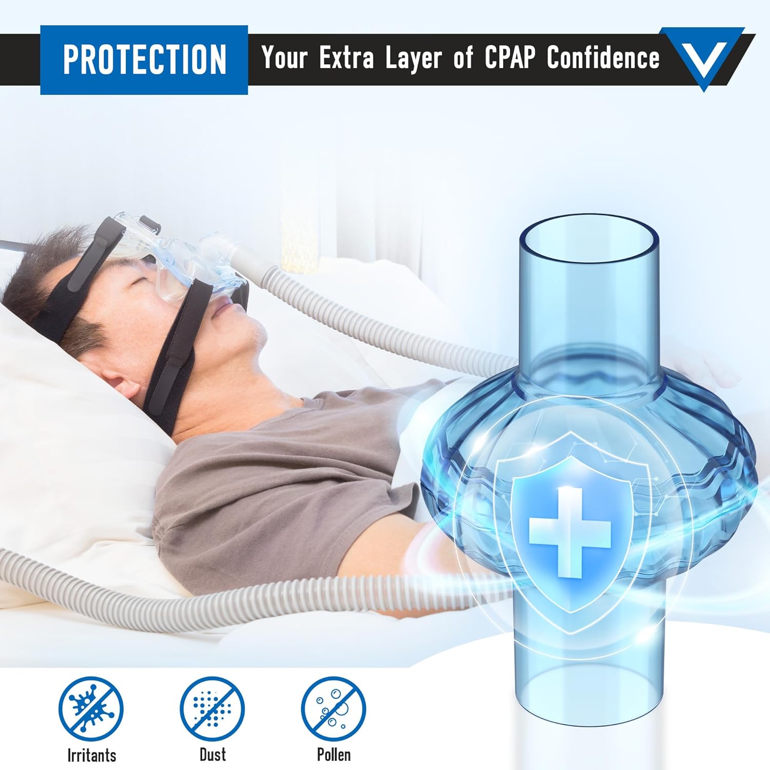 3 Pack High Flow Inline CPAP Filters for 22MM Tubing Compatible with Most Machines Filters Out Irritants Delivers Cleaner Fresher Air Universal Fit Easy to Install Replacement Supplies - Image 4