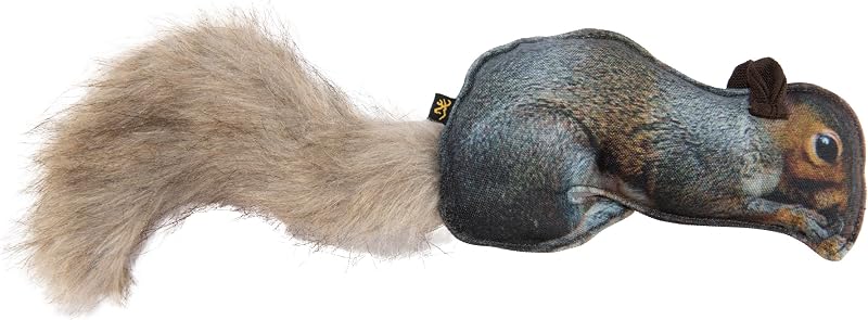 Brinquedo de Corda para Cães Esquilo de Tecido com Apito Browning Cinza