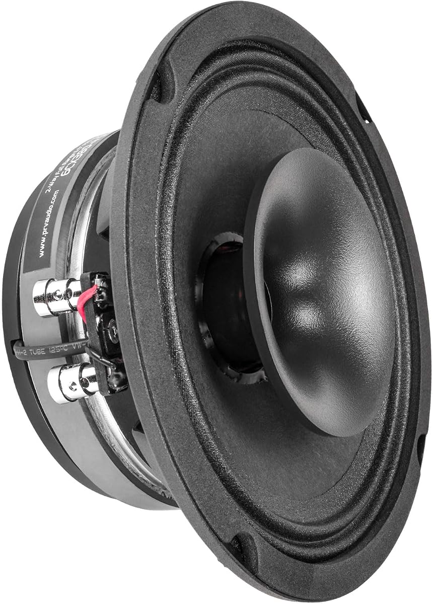 PRV AUDIO Altavoz de audio para automóvil coaxial poco profundo de 6.5 "6CX380-4 Altavoz delgado con controlador de tweeter incorporado y parrilla incluida 380 vatios 4 ohmios (individual)