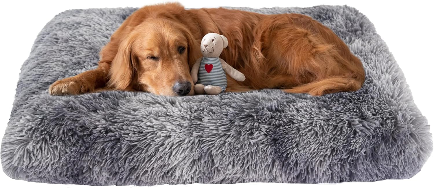 Washable Dog Crate Mattress, Luxurious Comfortable Waterproof Plush