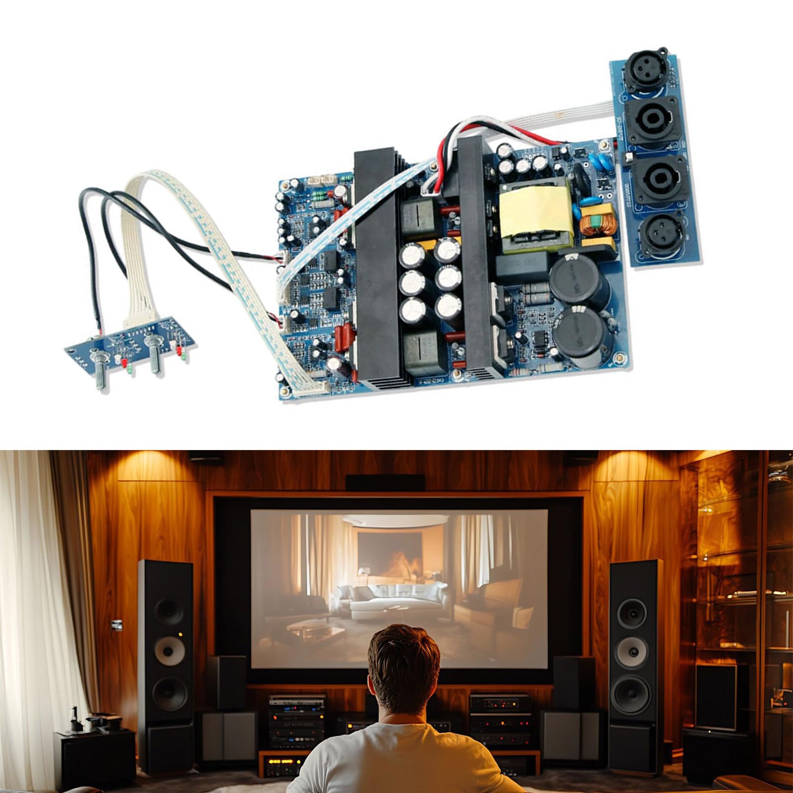 IRS2092 - Modulo amplificatore audio a 2 canali, 500 W + 500 W, doppio canale, per home theater, bassa distorsione