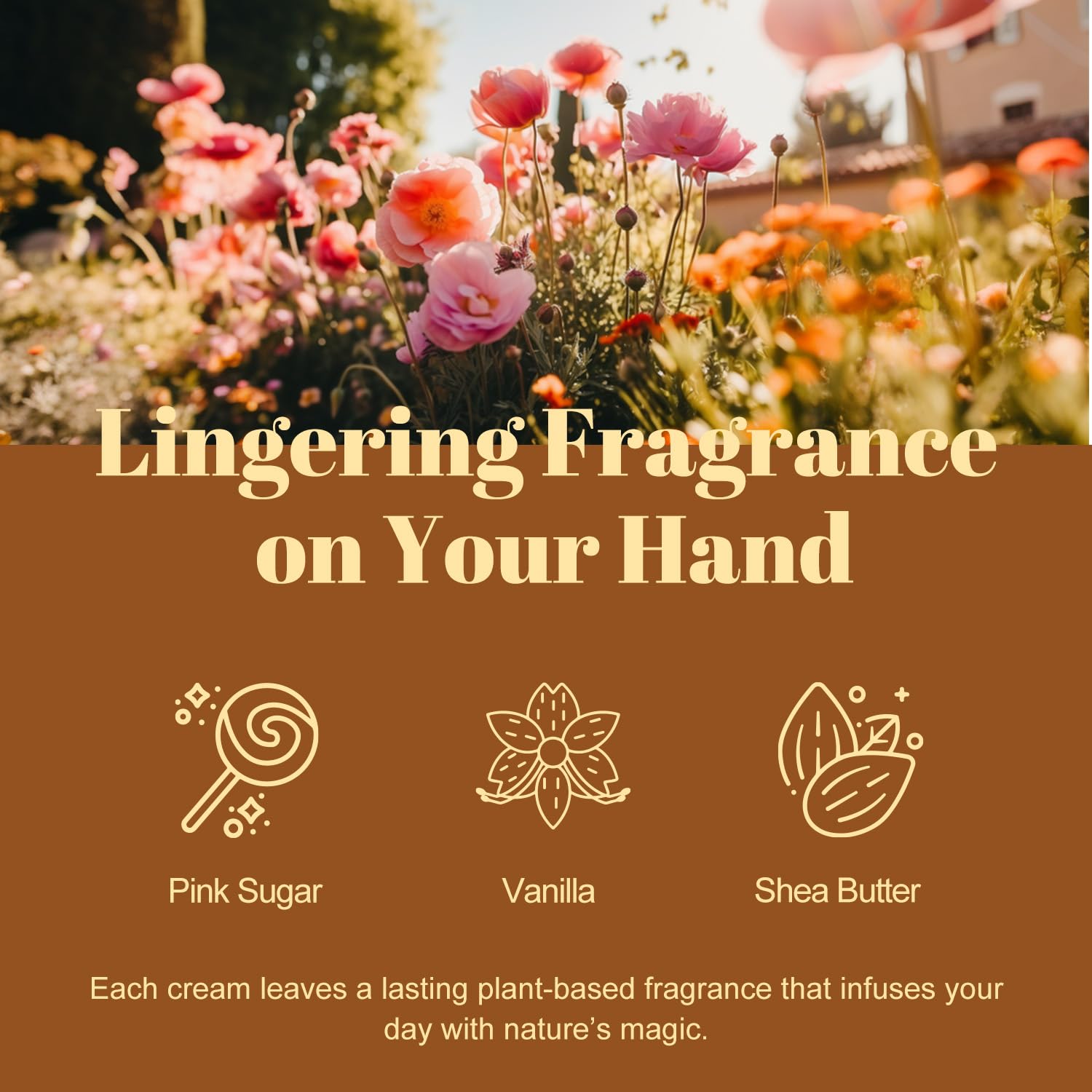 Body & Earth Love Handcreme Geschenkbox für Frauen, natürliche Zutaten mit Sheabutter, Handpflegecreme für trockene Hände,3x60ml Reisegrößenlotion Set，muttertagsgeschenk (Gold)
