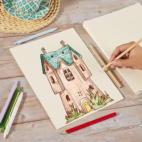 Miniatura 3 de 50 hojas de tarjetas de papel grueso de cartulina crema para fiestas de cumpleaños, manualidades e invitaciones (crema, 8 12 x 11 pulgadas)