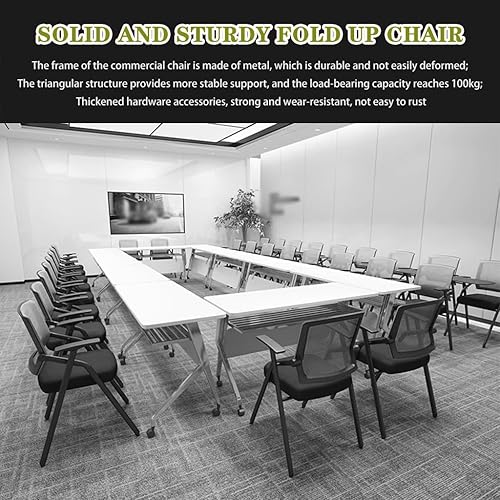 Miniatura 5 de Silla plegable Silla plegable para oficina a granel, silla plegable de institución de entrenamiento, silla comercial ergonómica, con tablero de