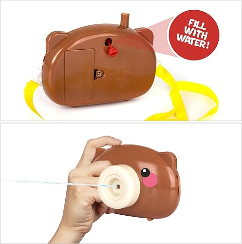 Miniatura 4 de ArtCreativity Juguete de cámara de chorro de agua, juego de 2, cámara de juguete para chorros de agua para niños, 2 diseños temáticos de animales,