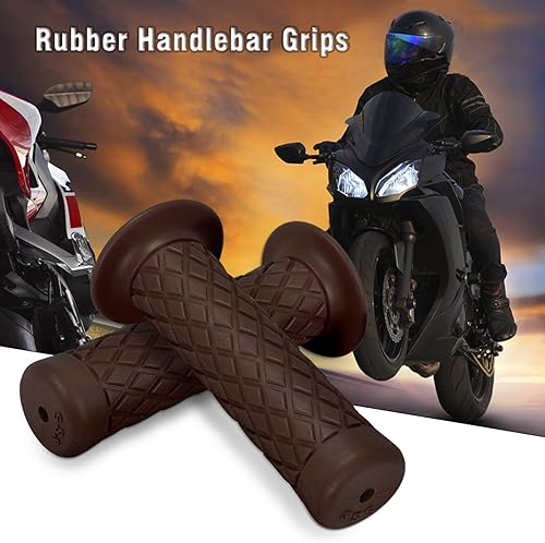 Miniatura 4 de Agarres de manillar de motocicleta de 0.866 in, 7/8 pulgadas, empuñaduras de goma para bicicleta de montaña BMX (marrón oscuro)