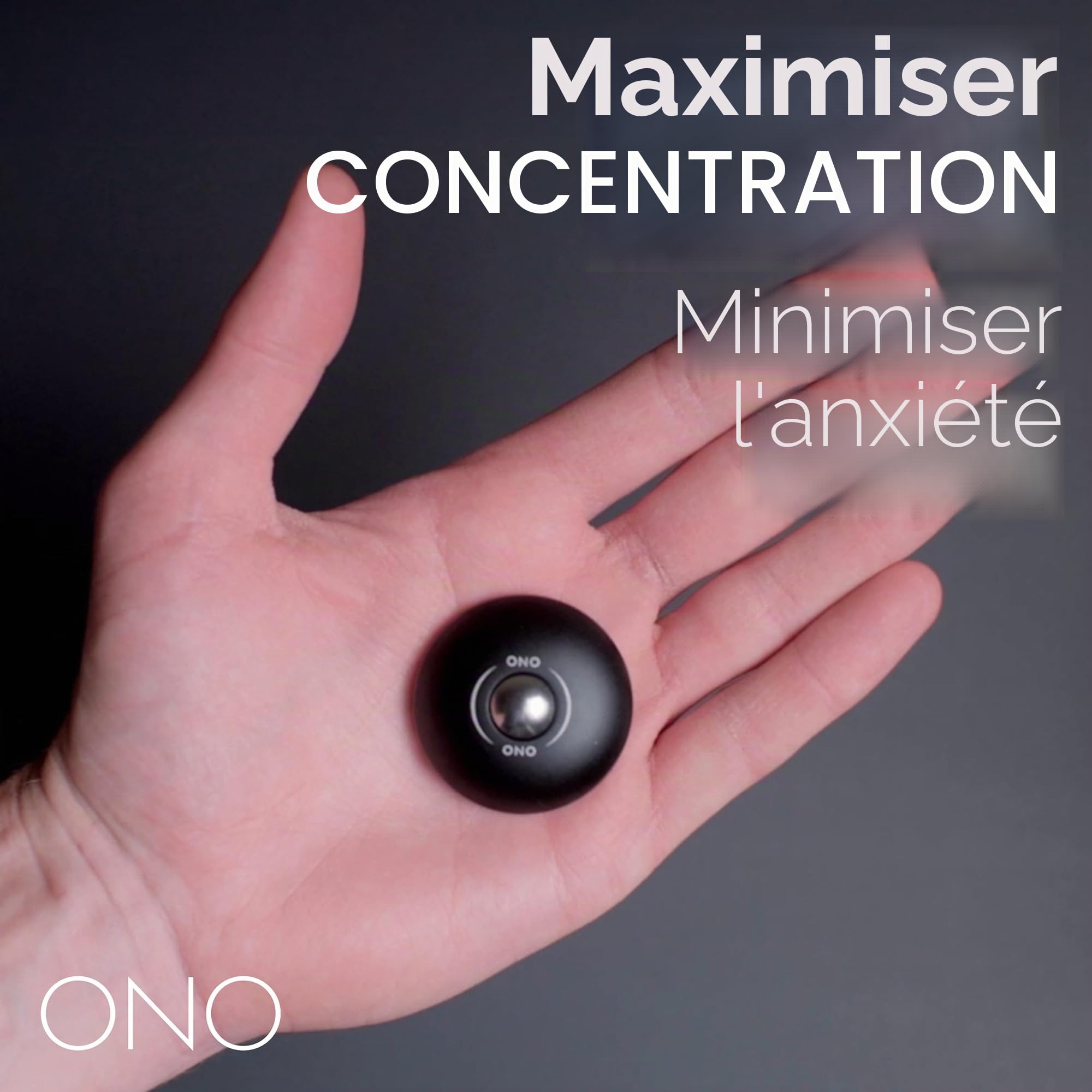 ONO Scroller - Jouet Fidget portable pour adultes, aide à soulager le stress, l'anxiété, la tension, favorise la concentration, la clarté, design compact et portable (noir, aluminium)
