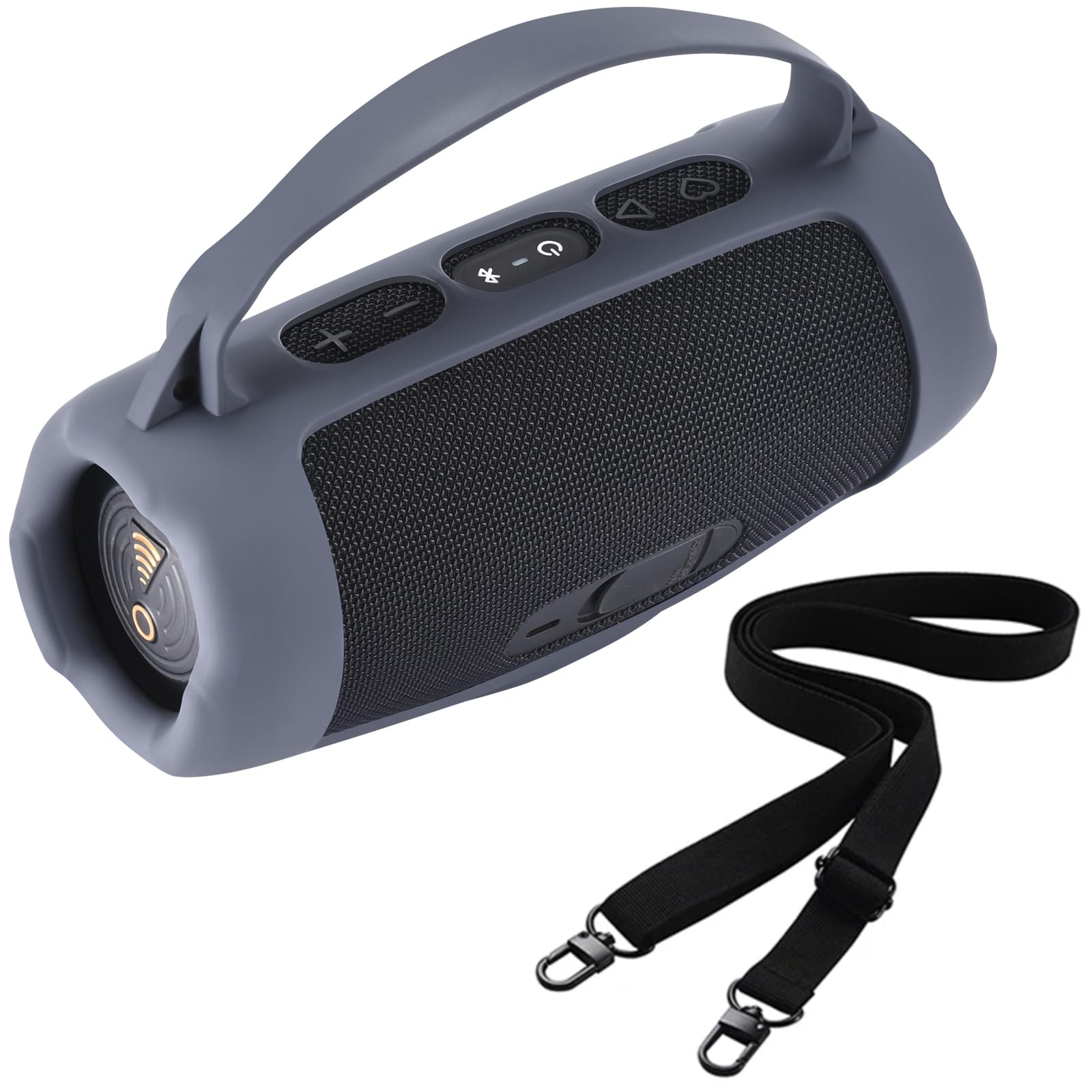 Coque En Silicone Pour Enceinte Bluetooth JBL Grip - Housse De Protection Souple Avec Bandoulière Et Sangle Vélo - Bleu