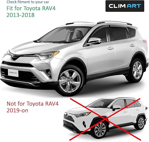 Miniatura 5 de CLIM ART Protectores de lluvia increíblemente duraderos para Toyota RAV4 2013-2018, deflectores de ventana con cinta original, deflector de
