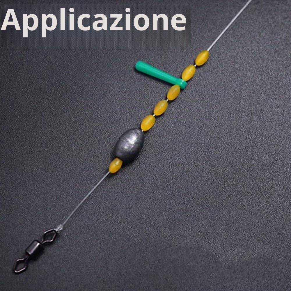 600 tappi per galleggianti da pesca, in gomma, 3 misure, colore giallo