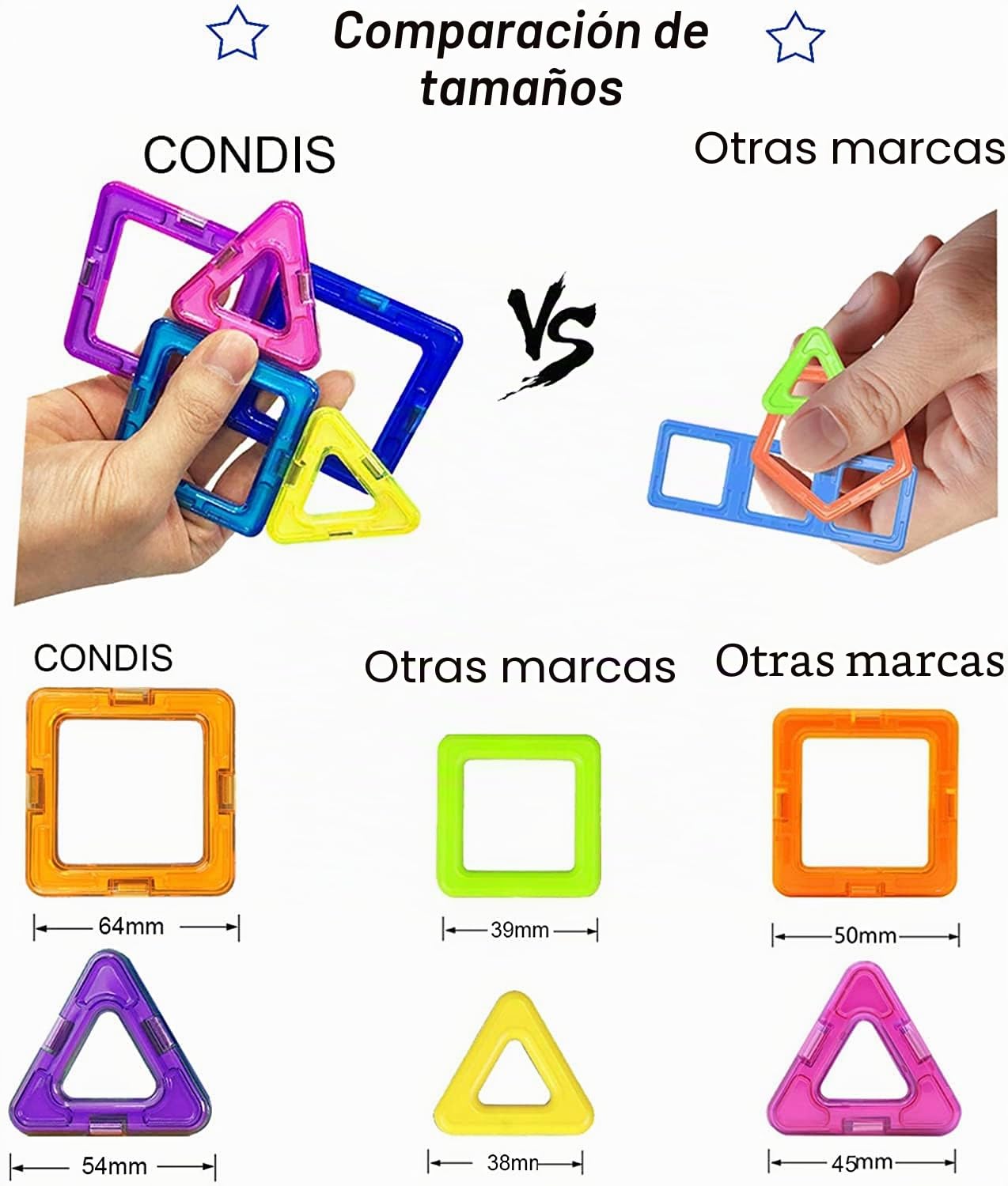 CONDIS Construcciones Magneticas Niños 114 Piezas Bloques de Construcción Magnéticos Juegos Magneticos Imanes Juguetes Niños de 3 4 5 6 7 Años Educativos Montessori Viaje Regalos para Niños Niñas