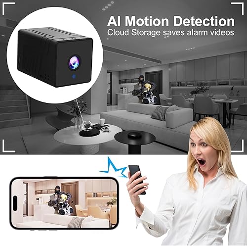 Miniatura 7 de 4K Wireless Wifi Camera,1800mAh Battery,Upgrade 4K Hidden Camera,Wireless WiFi Nanny Cam Home Security Cameras Tiny Office Secret Spy Cams with 100