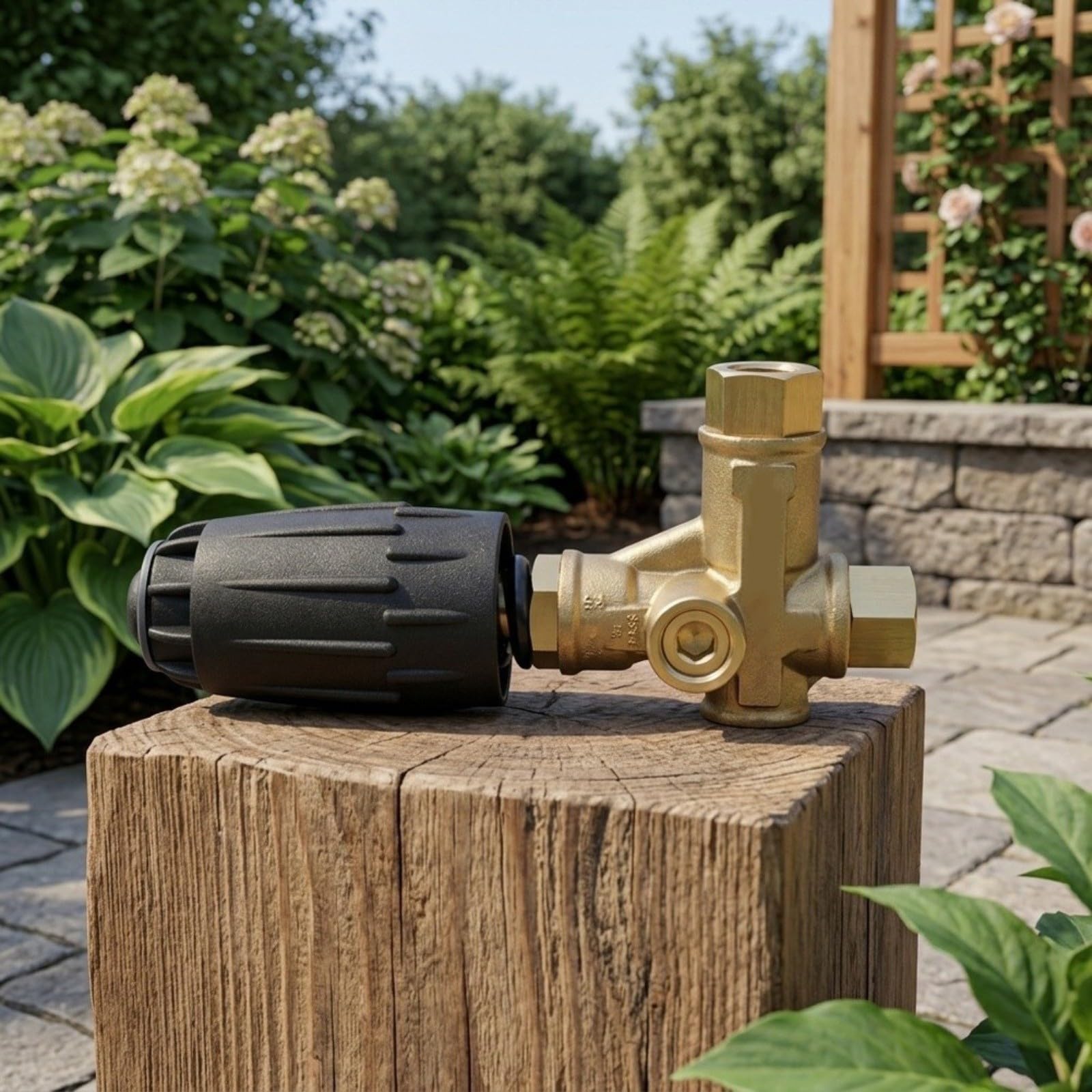 Válvula de descarga de latón, para lavadora a presión Annovi VRT3-310 4500 PSI 105 GPM montaje de alivio con perilla de ajuste y accesorios de entrada doble, para limpieza resistente