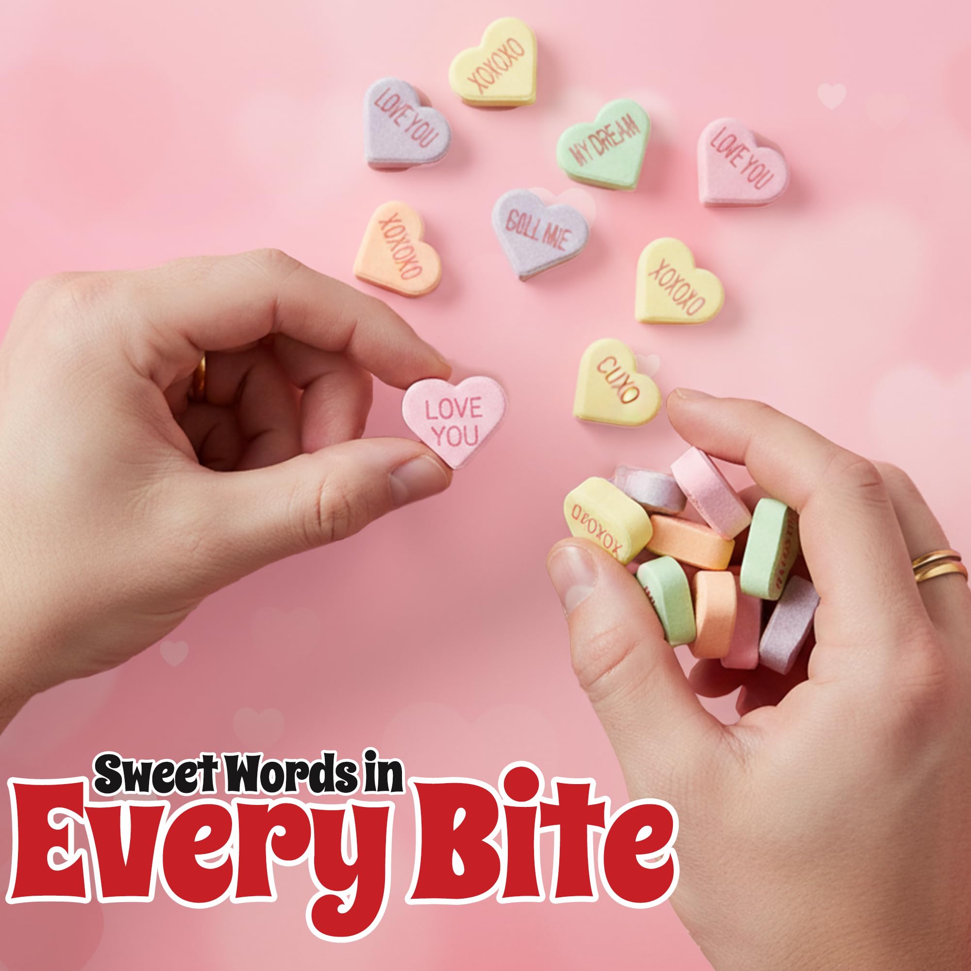 15 Pack Valentines Day Conversation Hearts – Heart Shaped Bags