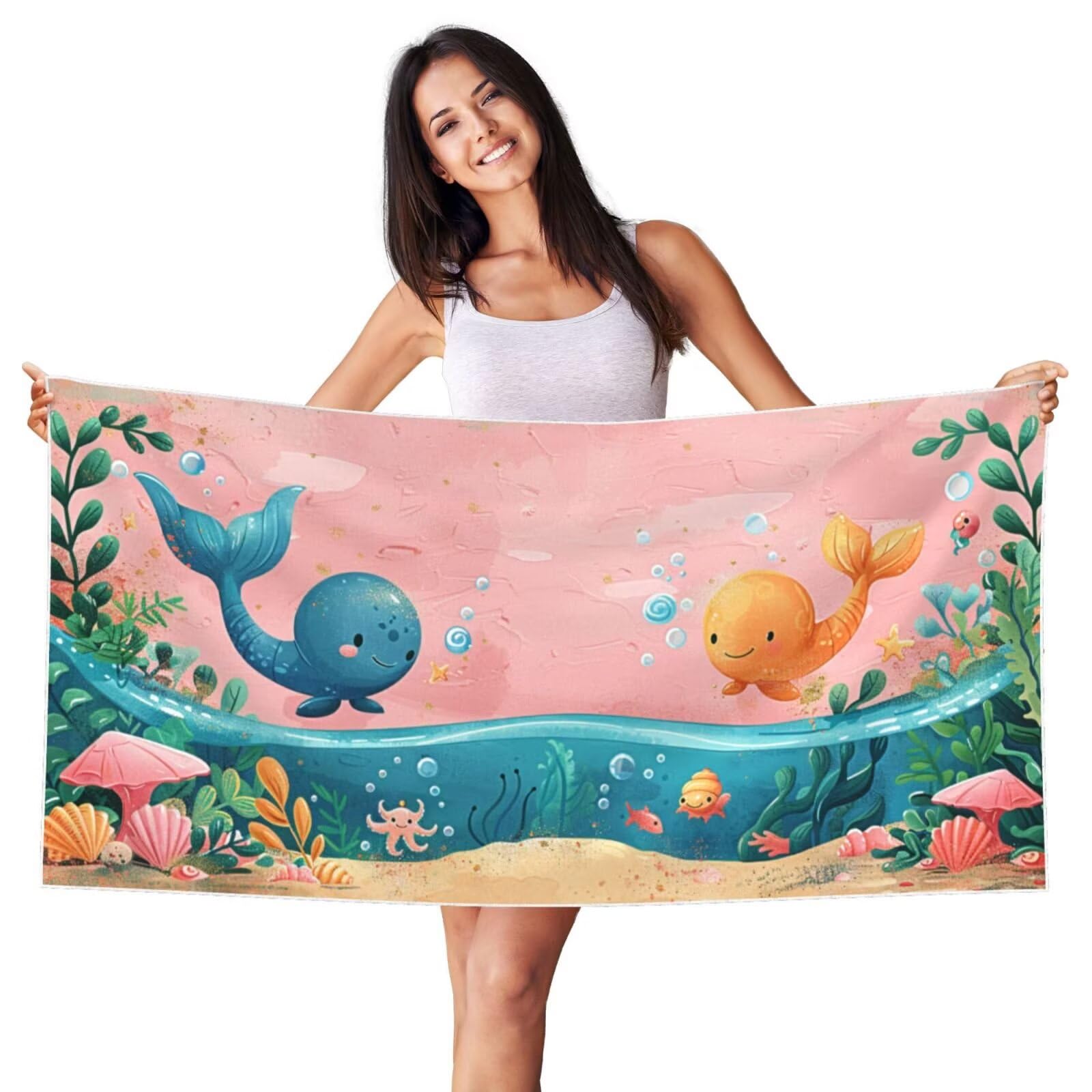 Telo Mare Microfibra xxl Grande Asciugamano da Spiaggia 100x180cm Asciugatura Rapida Telo Cotone Morbido, Antisabbia Mare Coperta da Spiaggia per Campeggio, Piscina, Viaggio Animali carini G-3769
