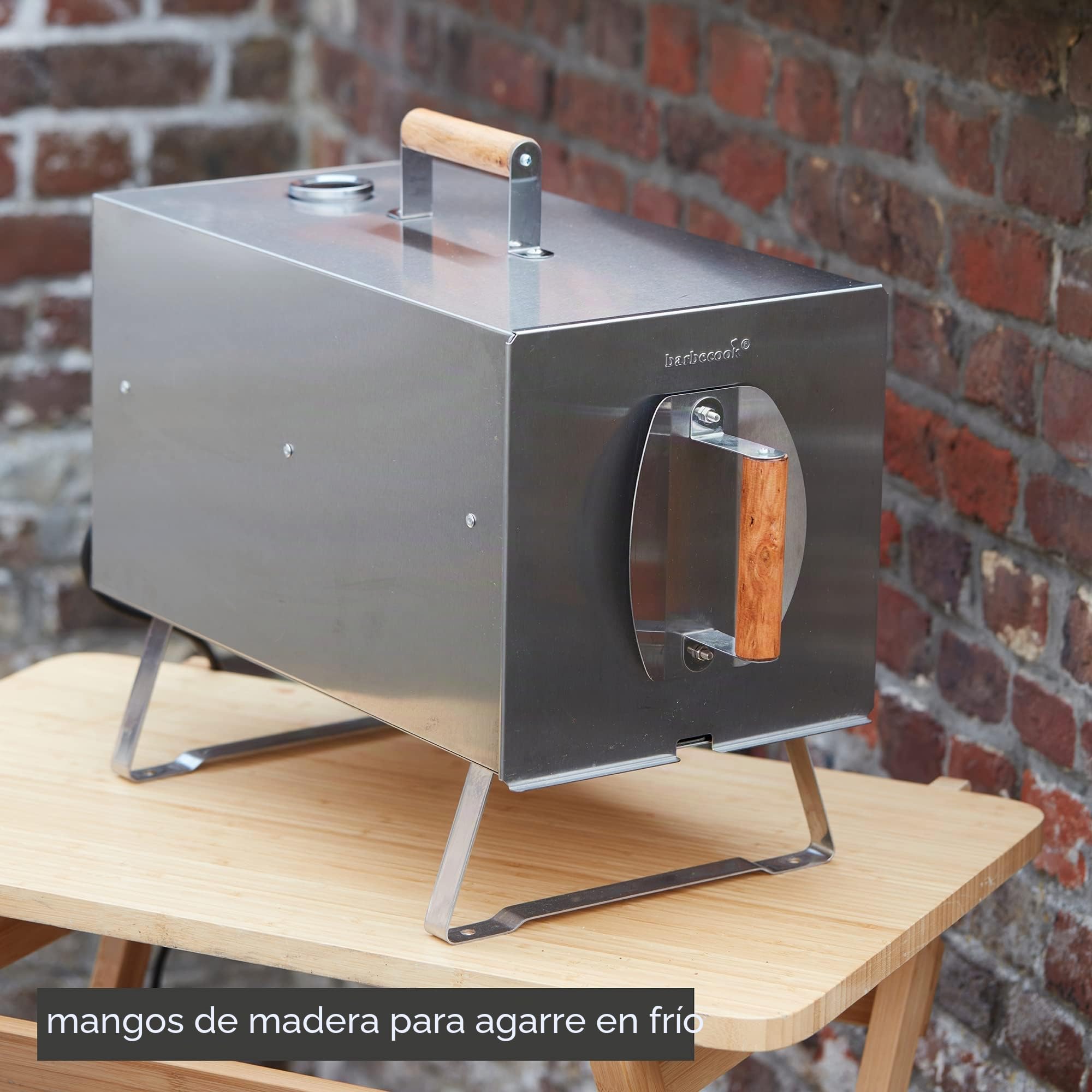Barbecook Otto 2.0 - Horno eléctrico para ahumar en caliente, acero inoxidable, 26 x 26 x 47 cm