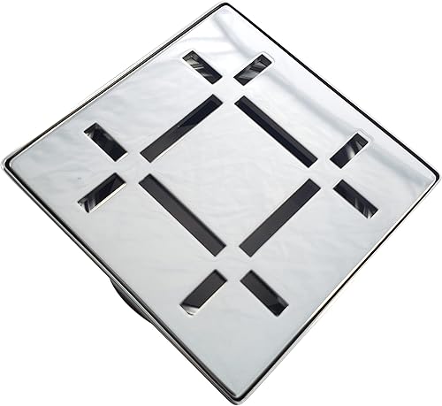 Miniatura 8 de FROSCH Kit de rejilla de drenaje de ducha de acero inoxidable de 4 pulgadas, diseño de tablero (blanco mate)